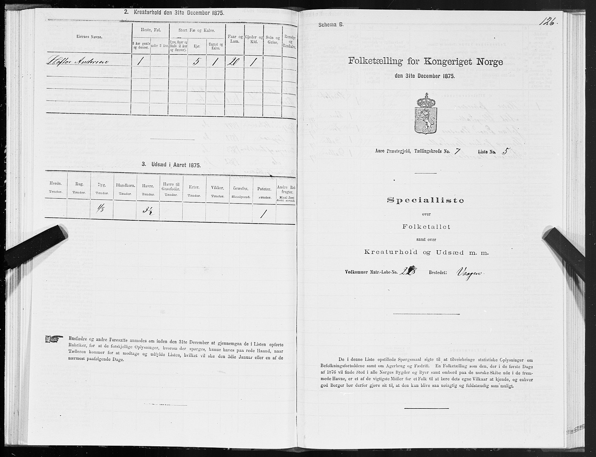 SAT, 1875 census for 1569P Aure, 1875, p. 5126