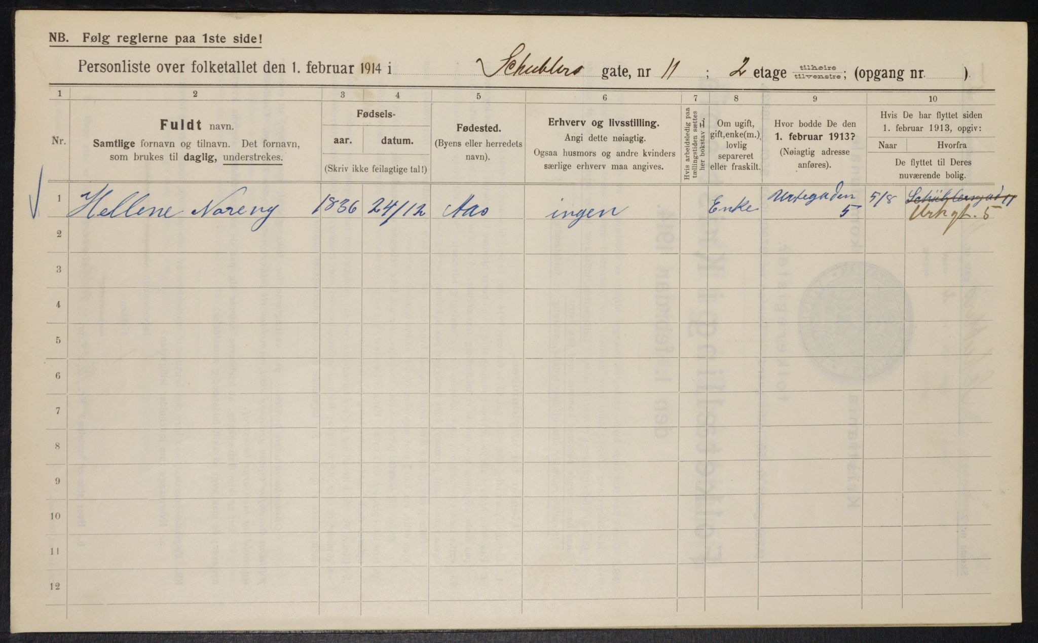 OBA, Municipal Census 1914 for Kristiania, 1914, p. 92753