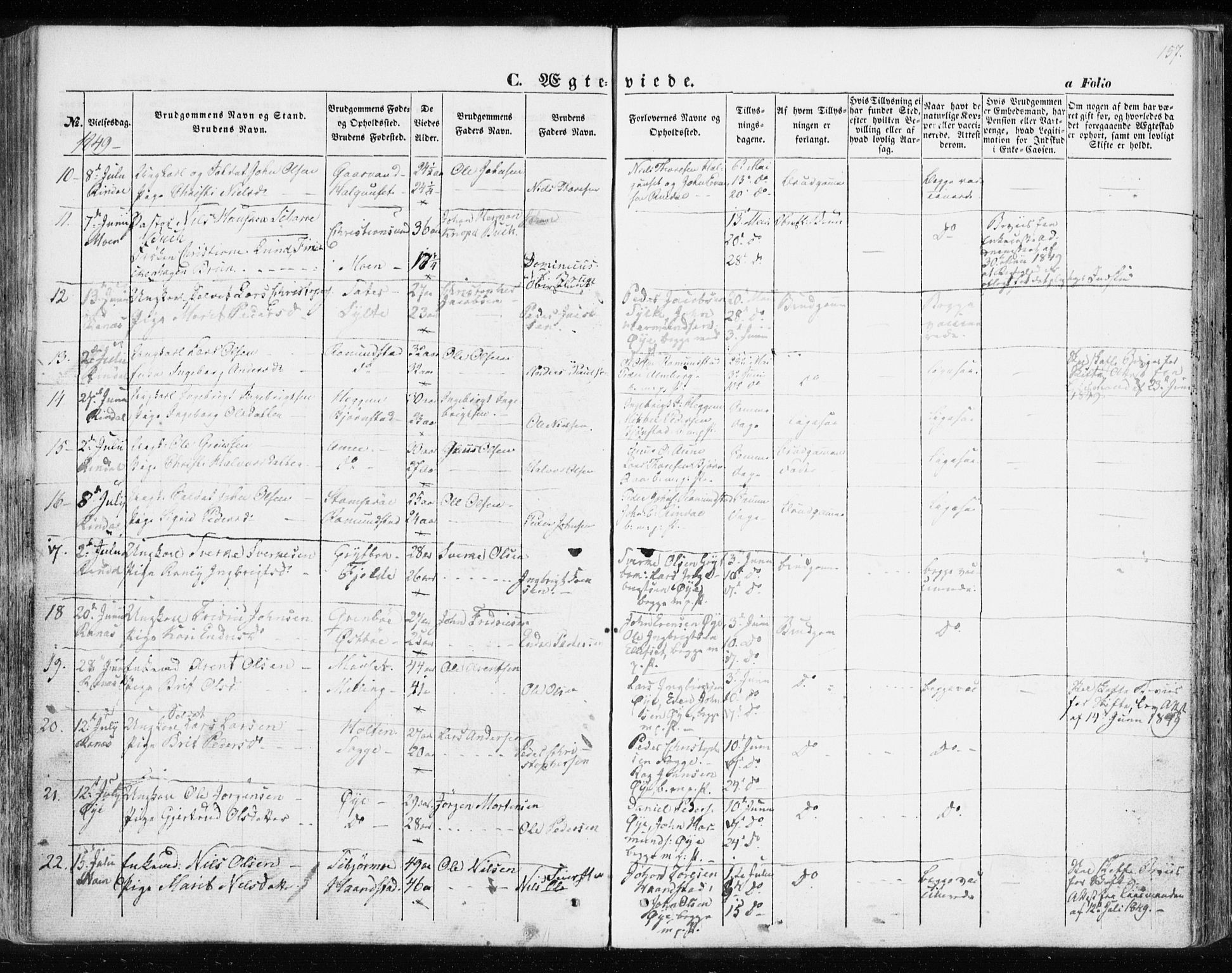 Ministerialprotokoller, klokkerbøker og fødselsregistre - Møre og Romsdal, AV/SAT-A-1454/595/L1043: Parish register (official) no. 595A05, 1843-1851, p. 157