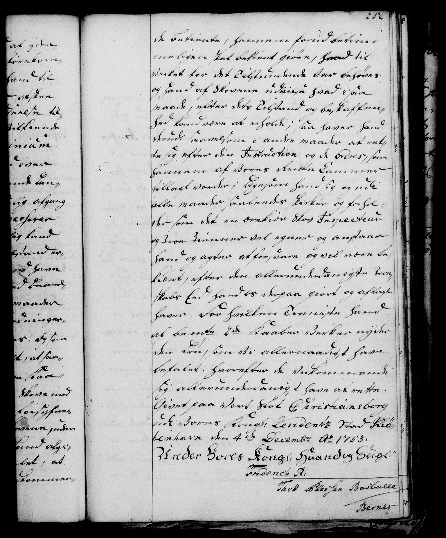 Rentekammeret, Kammerkanselliet, RA/EA-3111/G/Gg/Gge/L0003: Norsk bestallingsprotokoll med register (merket RK 53.27), 1745-1761, p. 256