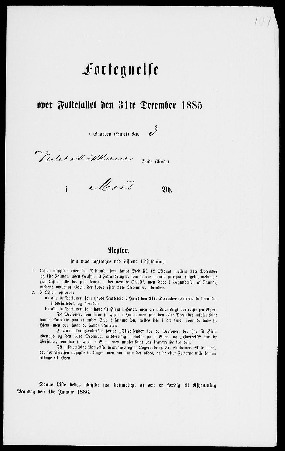 RA, 1885 census for 0104 Moss, 1885, p. 236