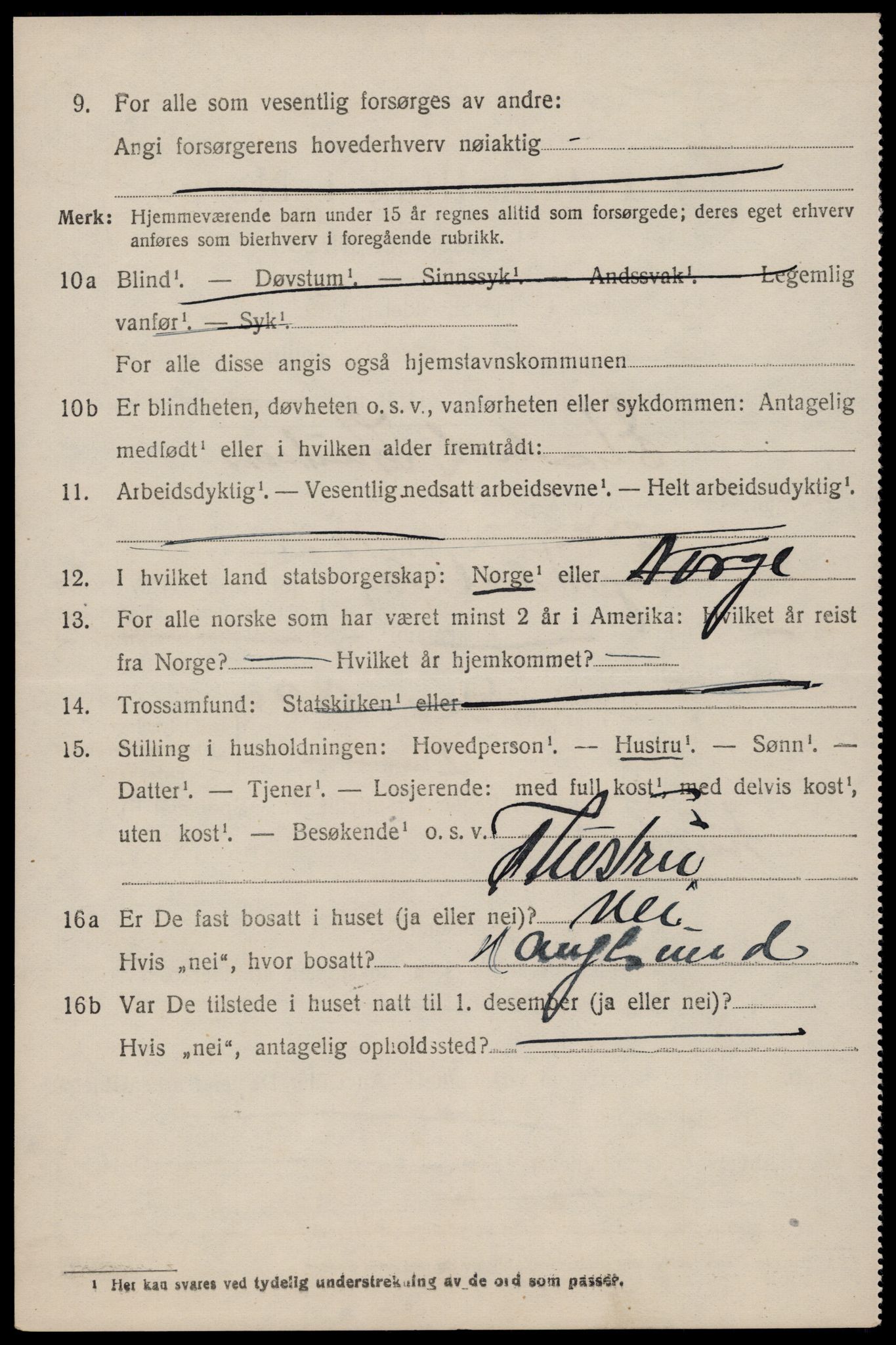 SAST, 1920 census for Torvastad, 1920, p. 5083