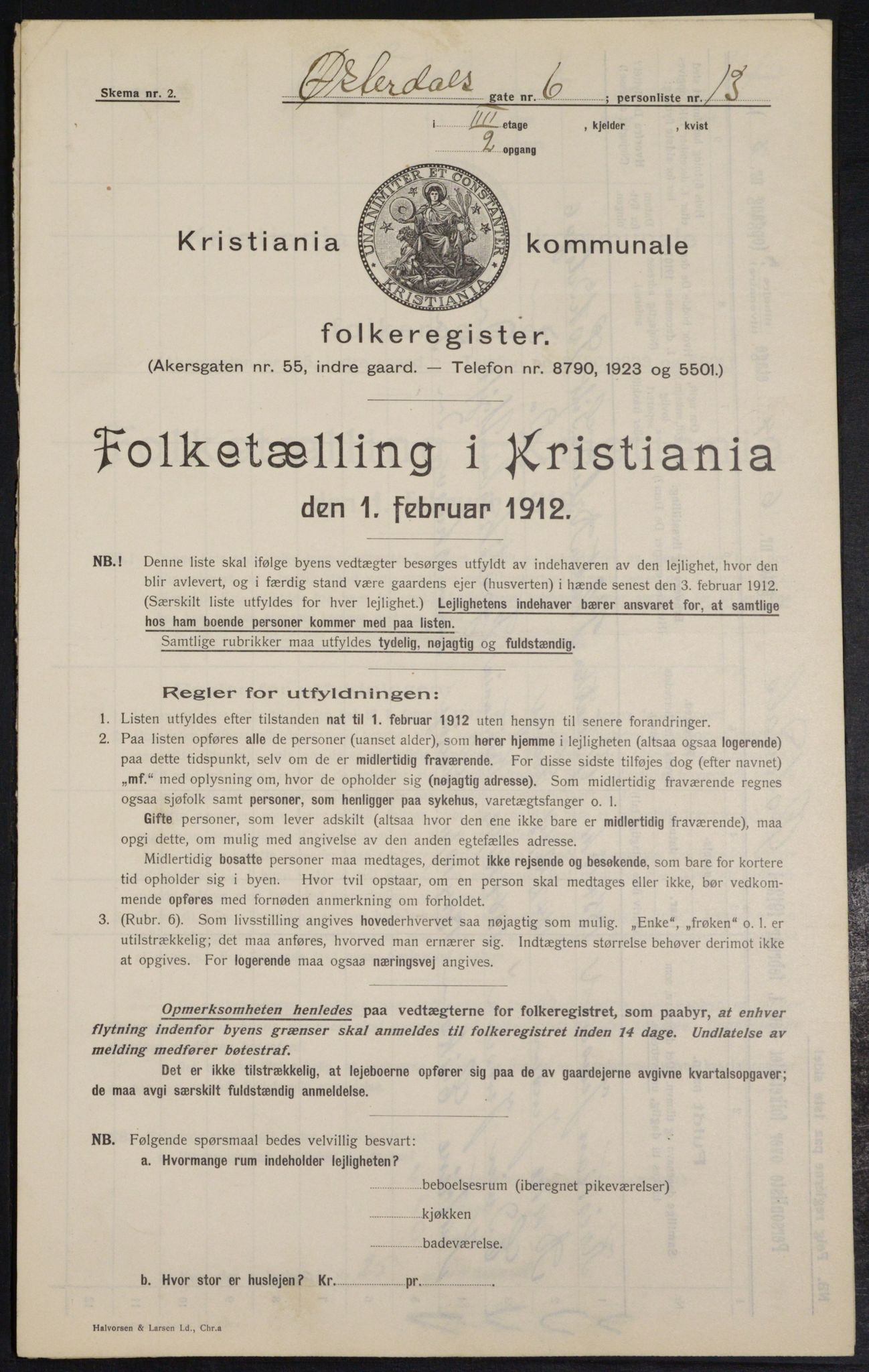 OBA, Municipal Census 1912 for Kristiania, 1912, p. 129051