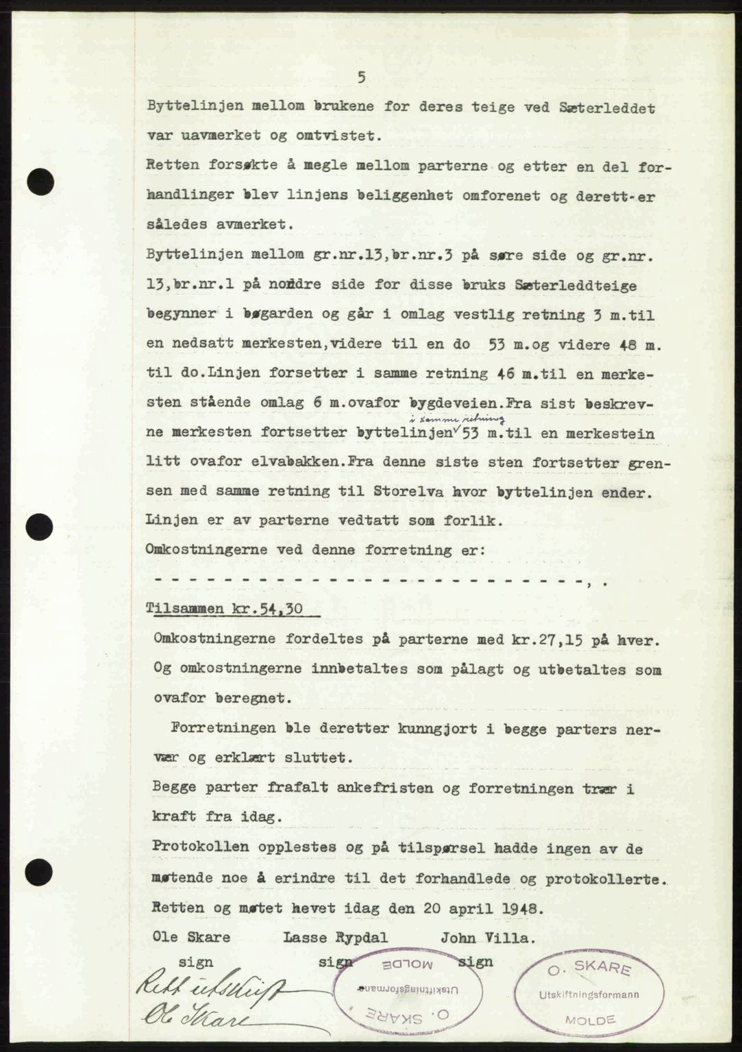 Romsdal sorenskriveri, AV/SAT-A-4149/1/2/2C: Mortgage book no. A28, 1948-1949, Diary no: : 3139/1948