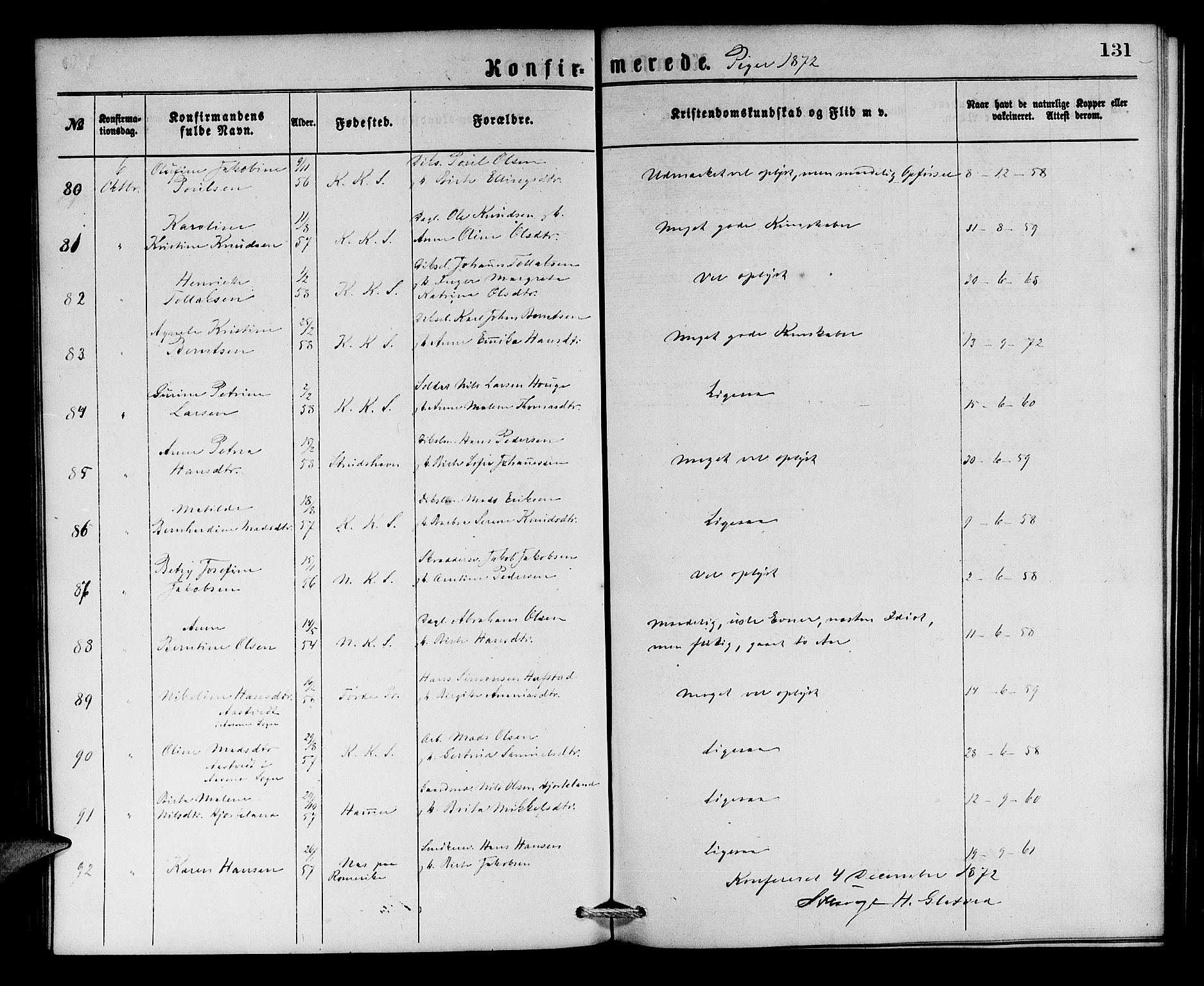 Korskirken sokneprestembete, AV/SAB-A-76101/H/Hab: Parish register (copy) no. C 2, 1869-1879, p. 131