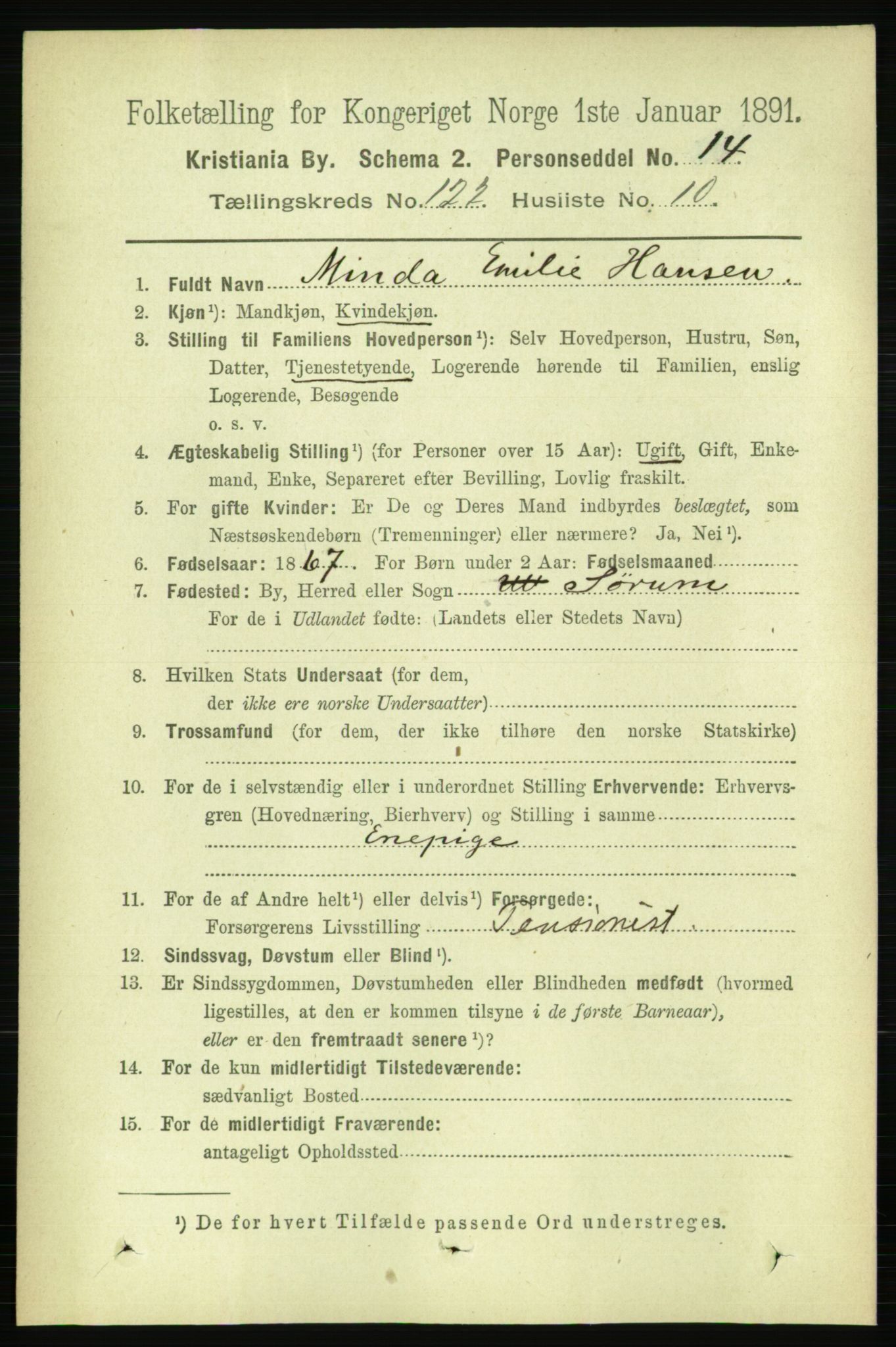 RA, 1891 census for 0301 Kristiania, 1891, p. 65041