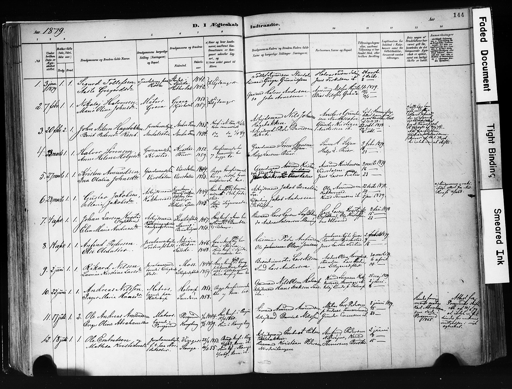 Eidanger kirkebøker, SAKO/A-261/F/Fa/L0012: Parish register (official) no. 12, 1879-1900, p. 144