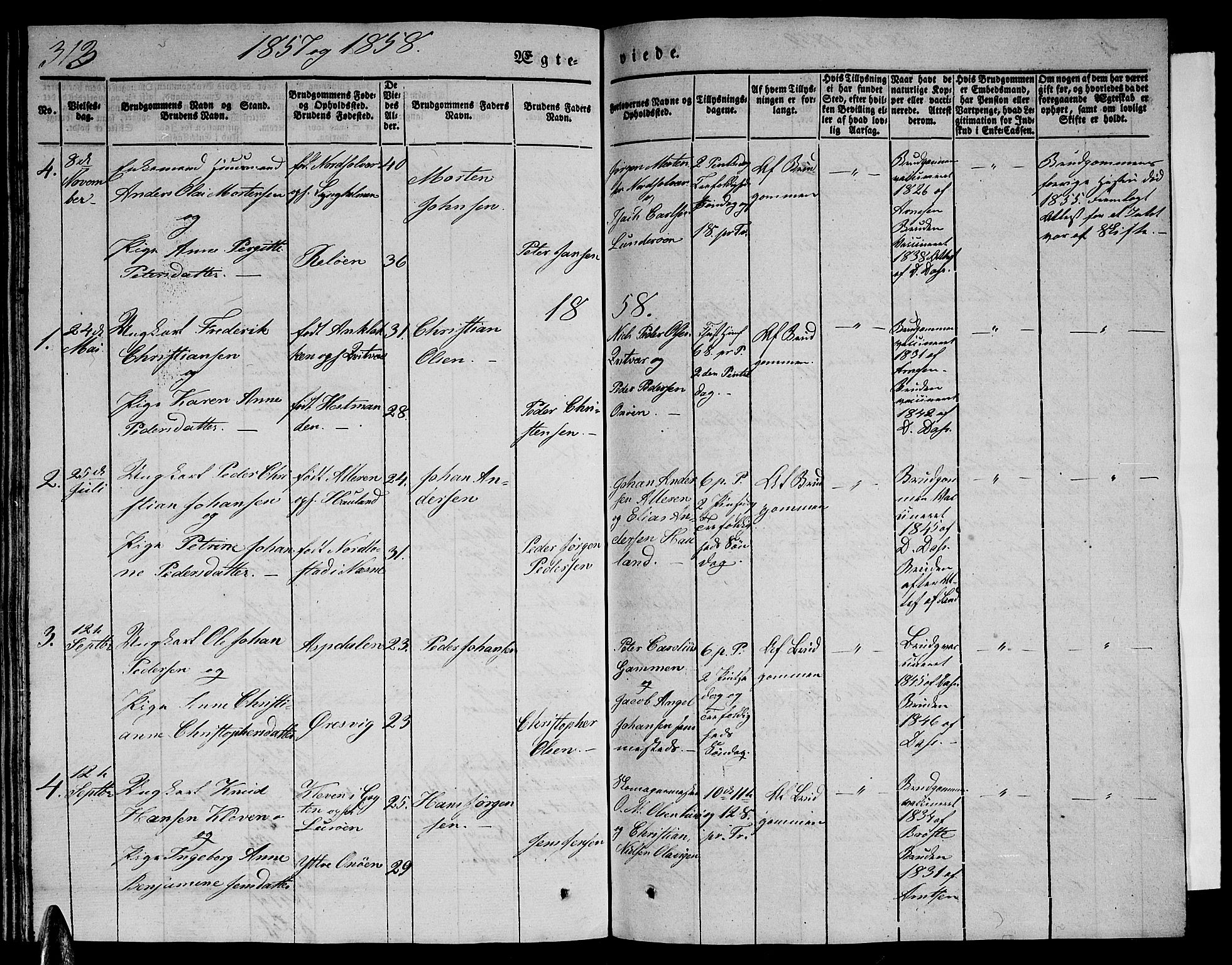 Ministerialprotokoller, klokkerbøker og fødselsregistre - Nordland, AV/SAT-A-1459/839/L0572: Parish register (copy) no. 839C02, 1841-1873, p. 313