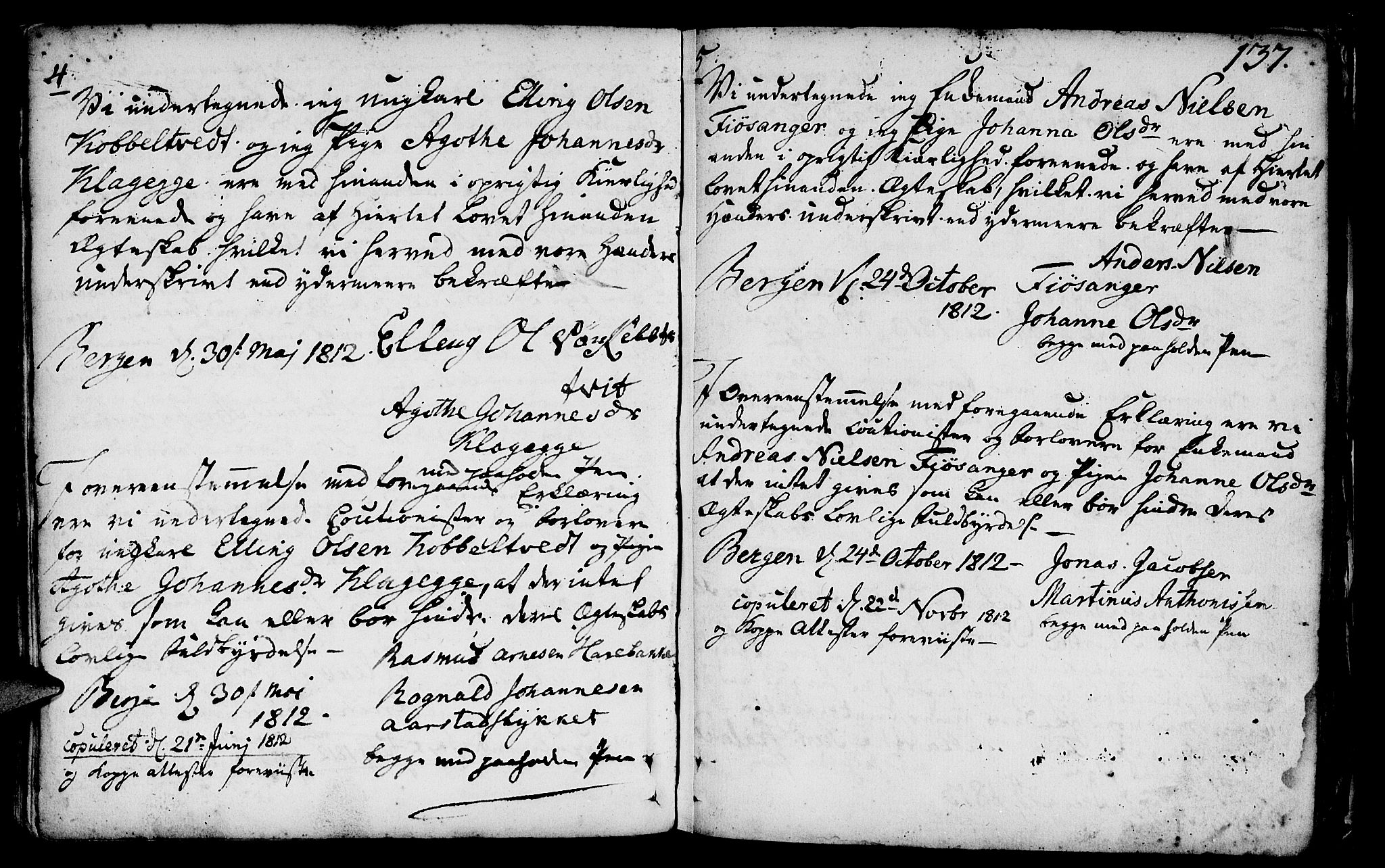 St. Jørgens hospital og Årstad sokneprestembete, AV/SAB-A-99934: Parish register (official) no. A 1, 1743-1823, p. 137