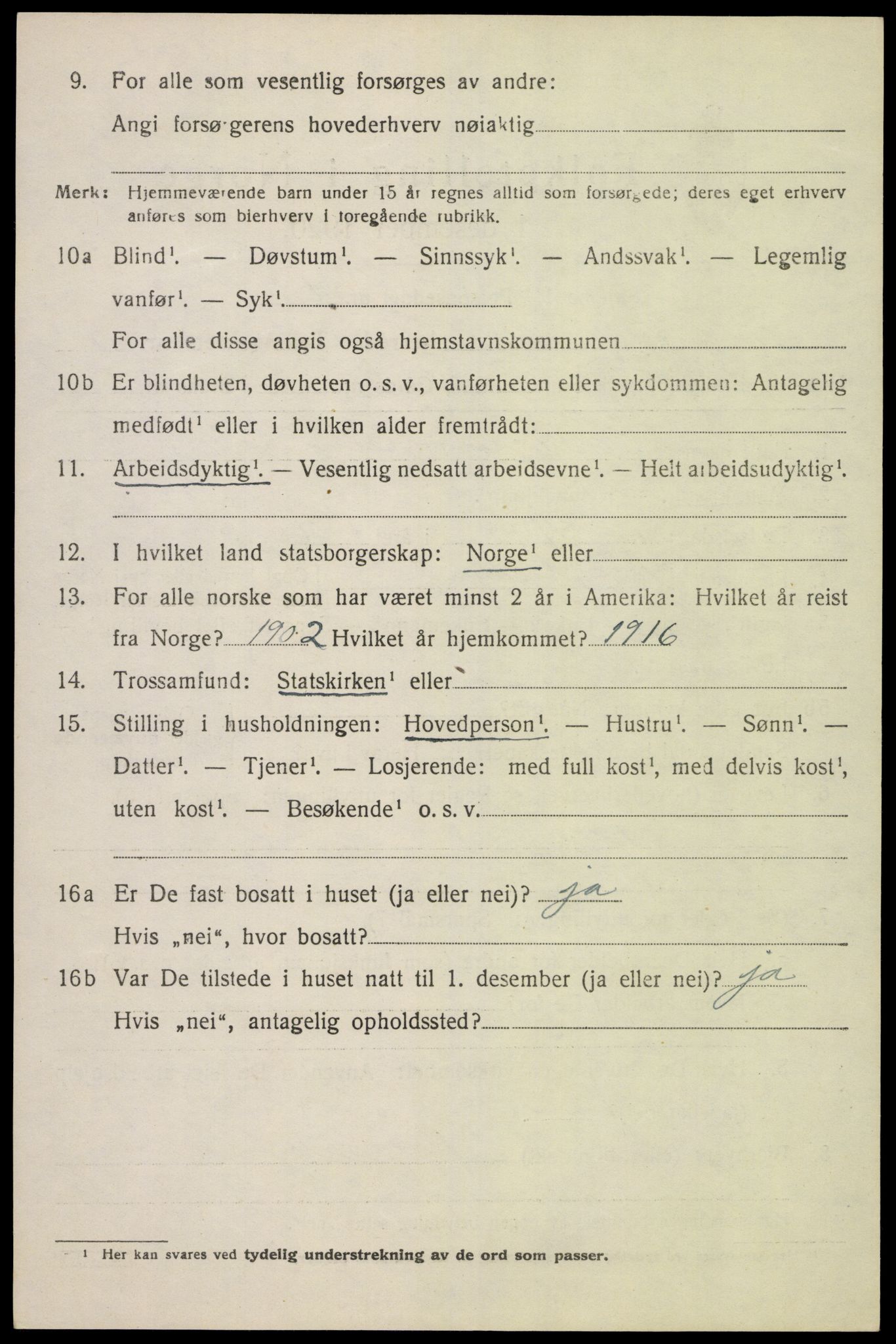 SAK, 1920 census for Sør-Audnedal, 1920, p. 5736