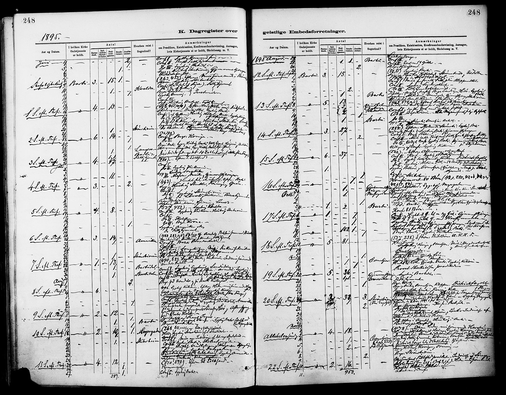 Barbu sokneprestkontor, AV/SAK-1111-0003/F/Fa/L0003: Parish register (official) no. A 3, 1883-1898, p. 248