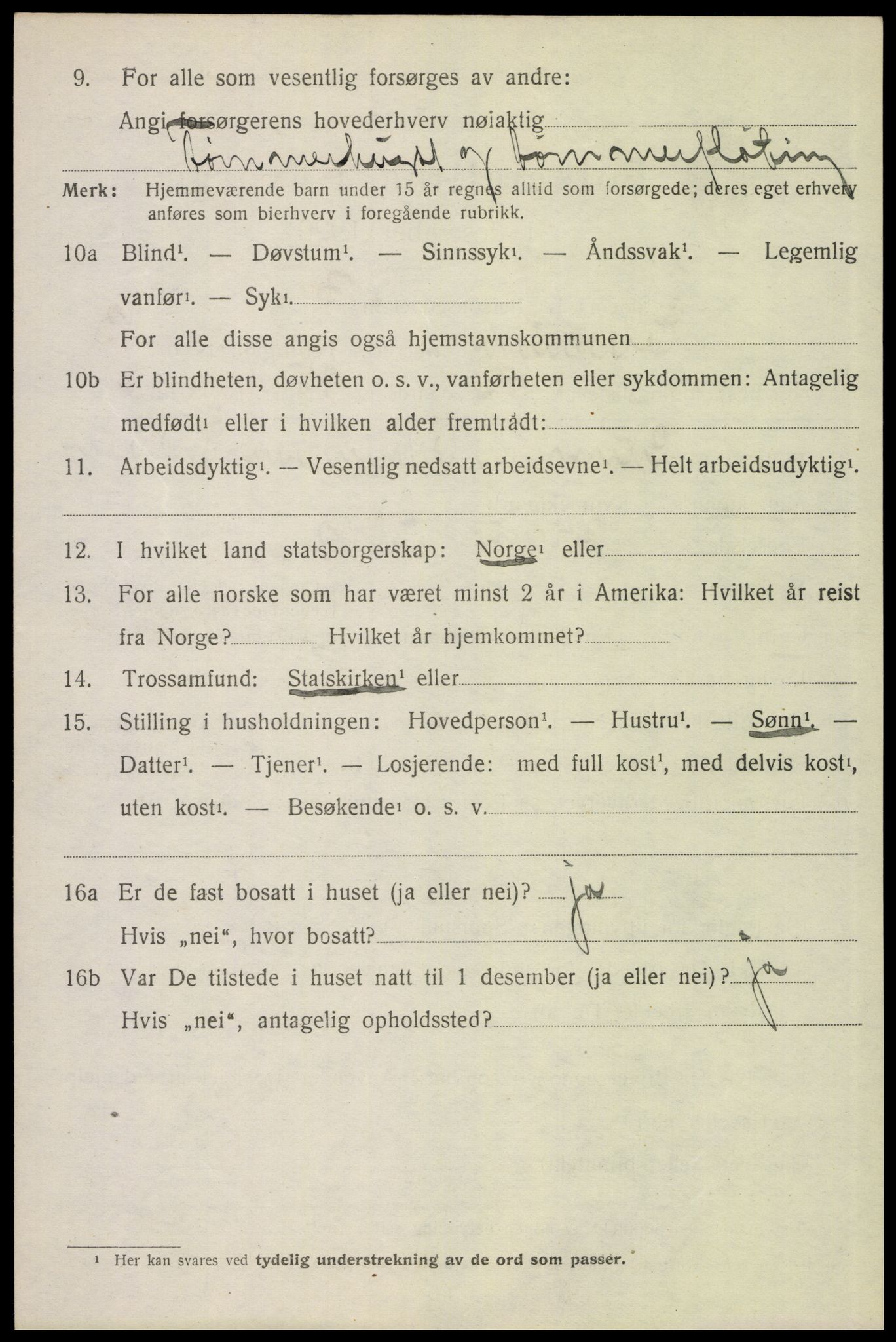 SAH, 1920 census for Elverum, 1920, p. 17999