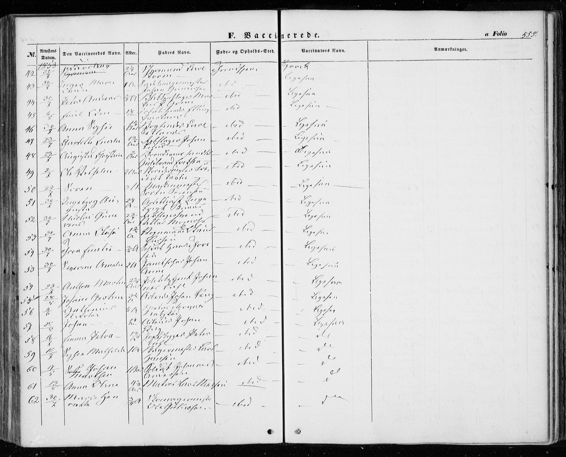 Ministerialprotokoller, klokkerbøker og fødselsregistre - Sør-Trøndelag, AV/SAT-A-1456/601/L0051: Parish register (official) no. 601A19, 1848-1857, p. 555