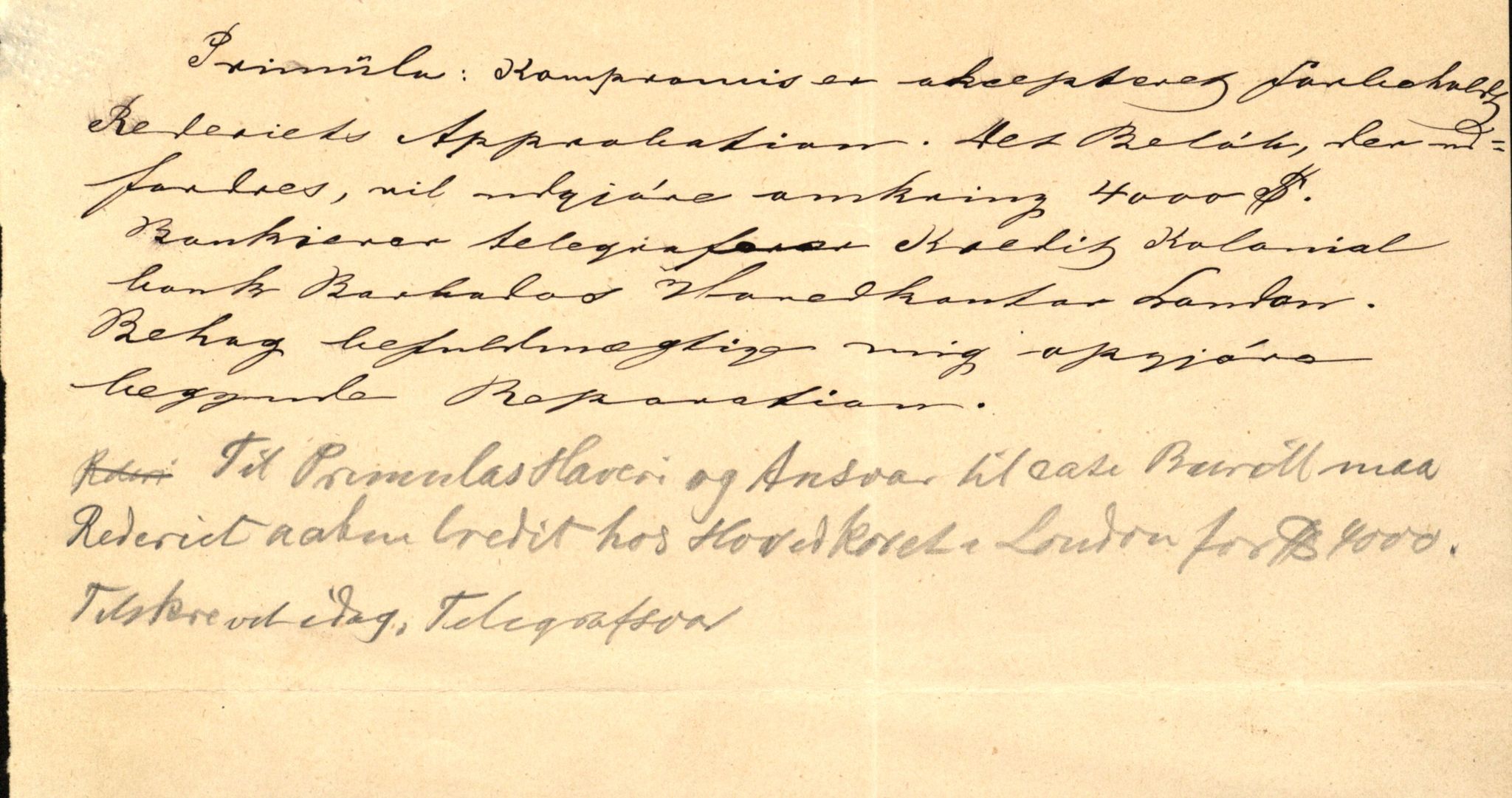 Pa 63 - Østlandske skibsassuranceforening, VEMU/A-1079/G/Ga/L0021/0003: Havaridokumenter / Inga av Drammen, Inga av Sandefjord, Primula, 1888-1889, p. 91