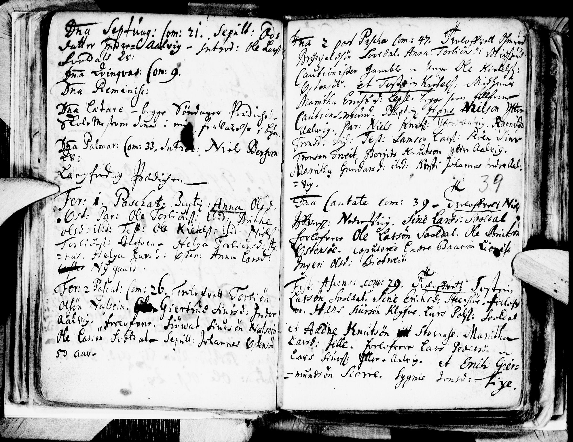 Kvam sokneprestembete, SAB/A-76201/H/Haa: Parish register (official) no. A 1, 1690-1741, p. 39