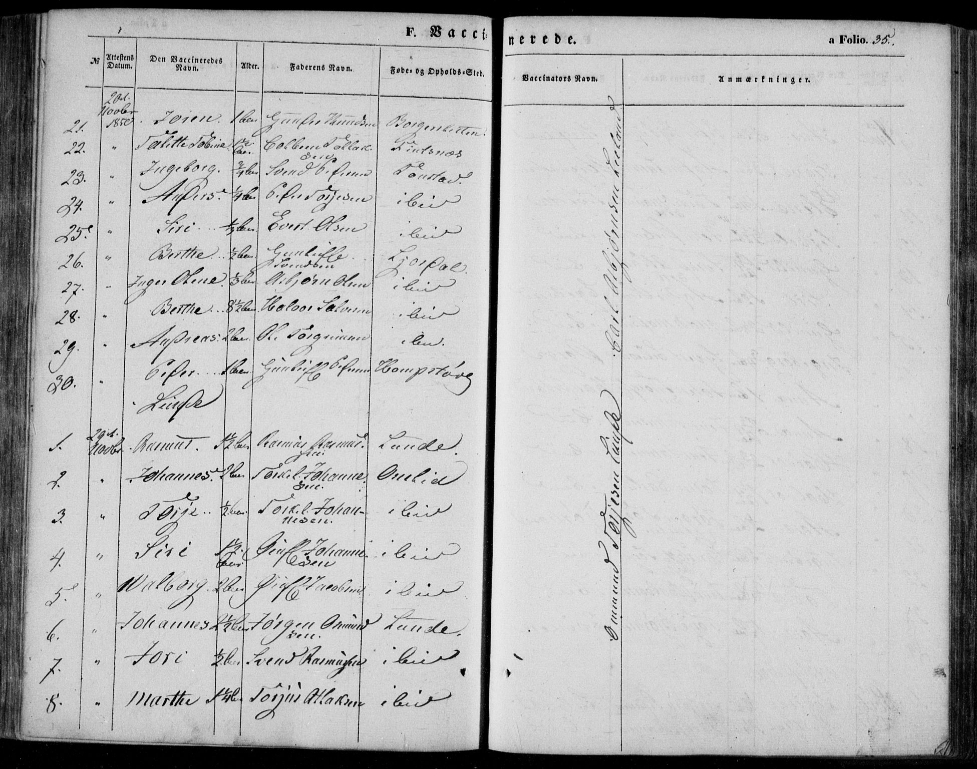 Bakke sokneprestkontor, AV/SAK-1111-0002/F/Fa/Faa/L0005: Parish register (official) no. A 5, 1847-1855, p. 35