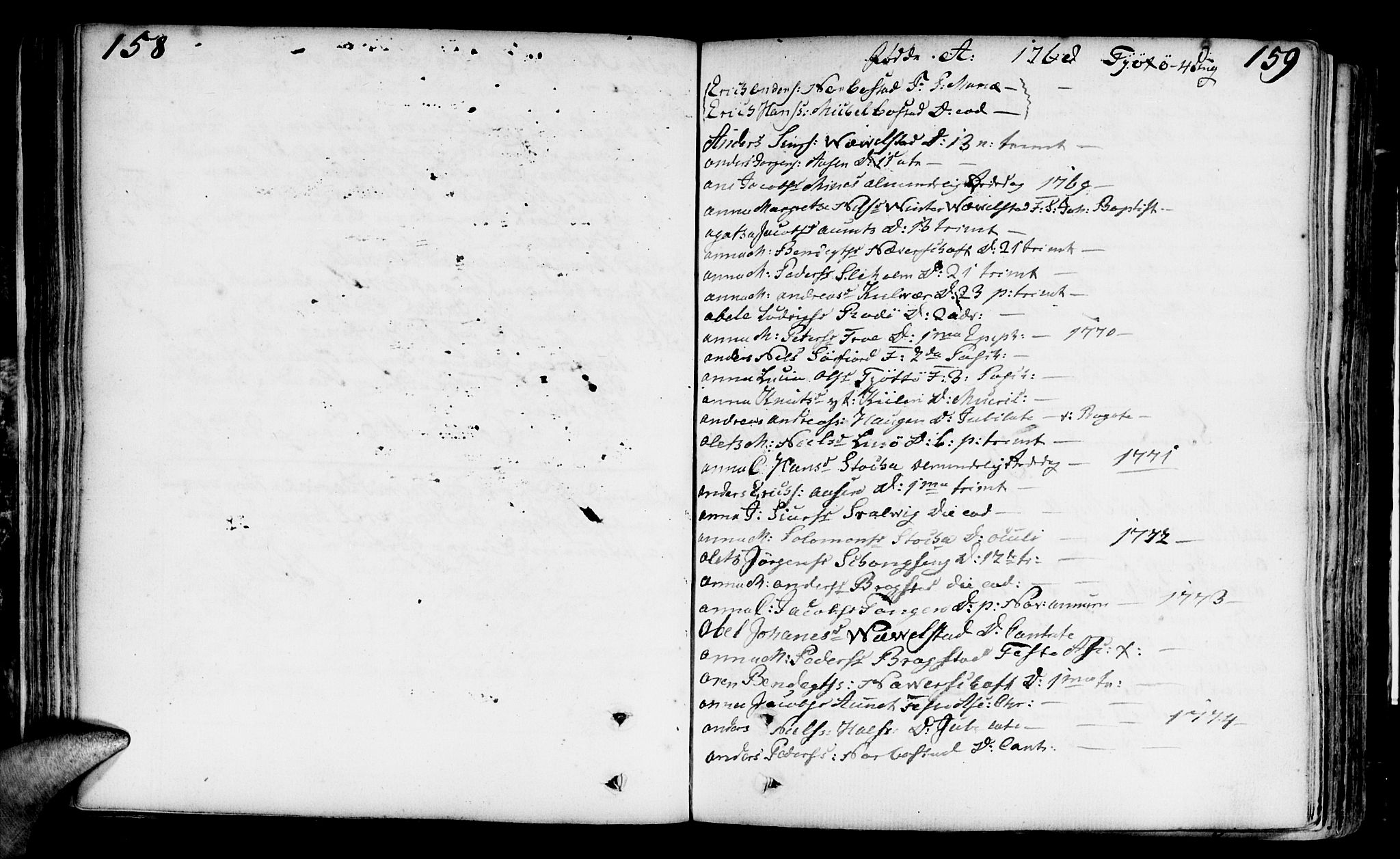 Ministerialprotokoller, klokkerbøker og fødselsregistre - Nordland, AV/SAT-A-1459/817/L0260: Parish register (official) no. 817A02 /1, 1768-1776, p. 158-159