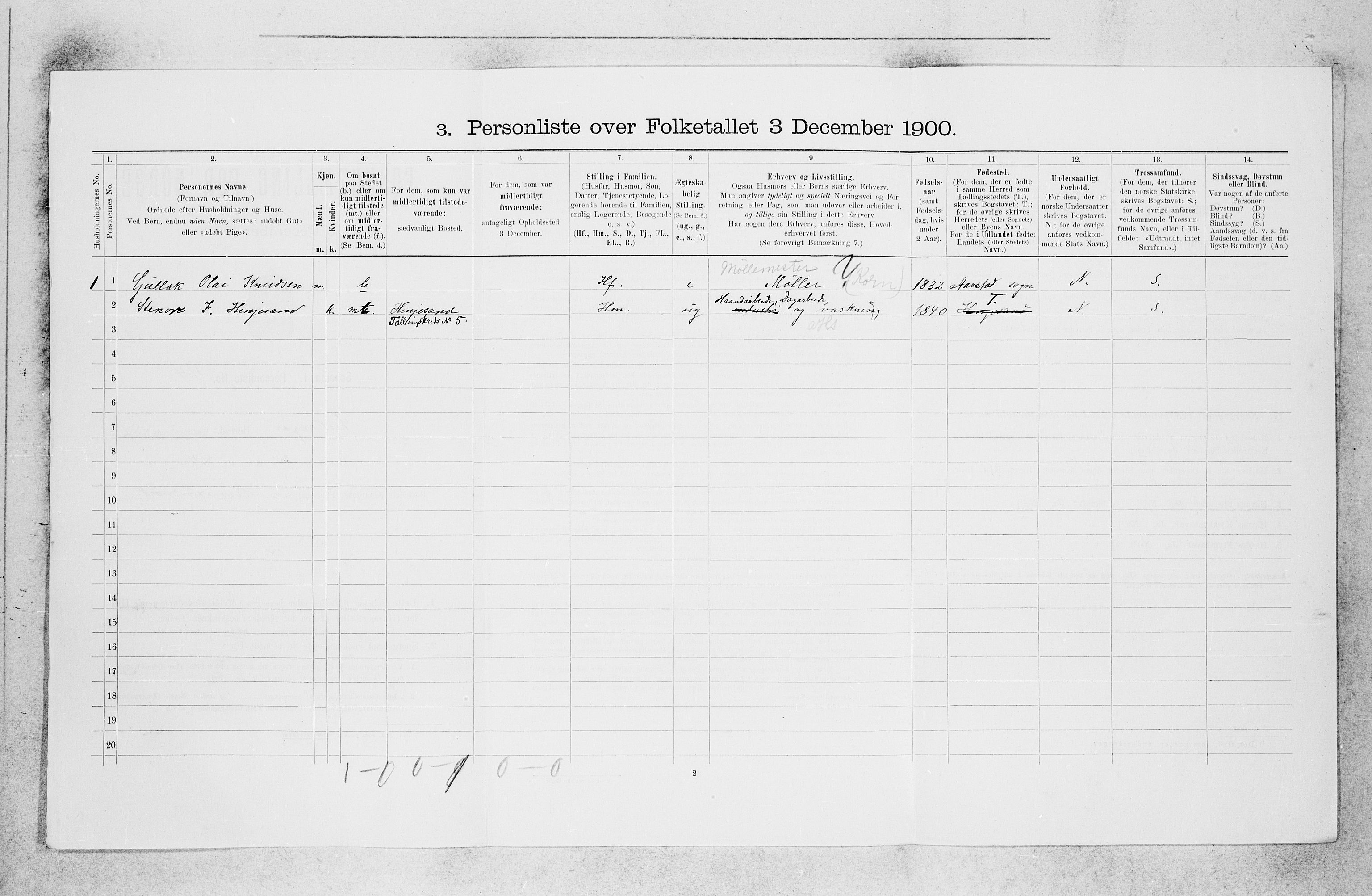 SAB, 1900 census for Leikanger, 1900, p. 467