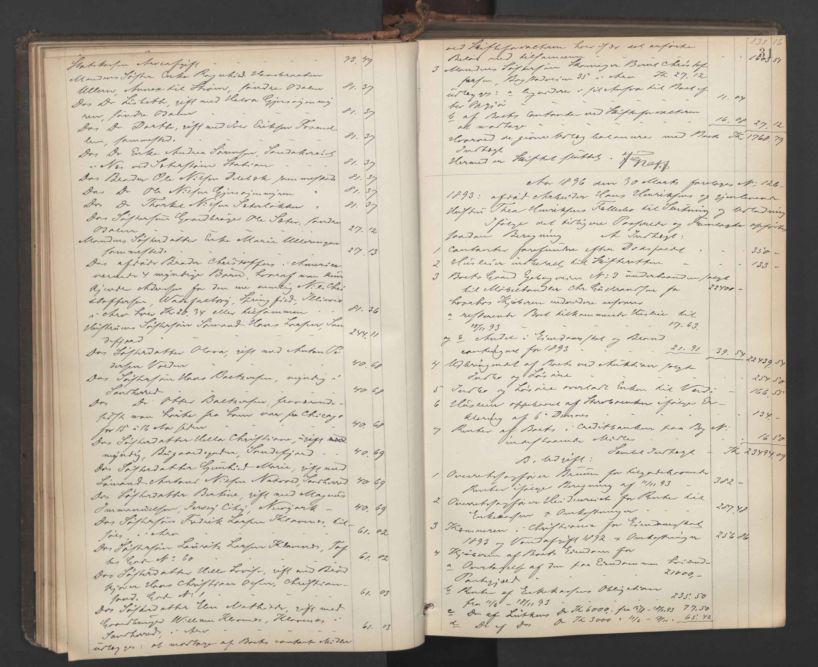 Oslo skifterett, AV/SAO-A-10383/H/Hd/Hda/L0017: Skifteutlodningsprotokoll, 1896-1897, p. 30b-31a