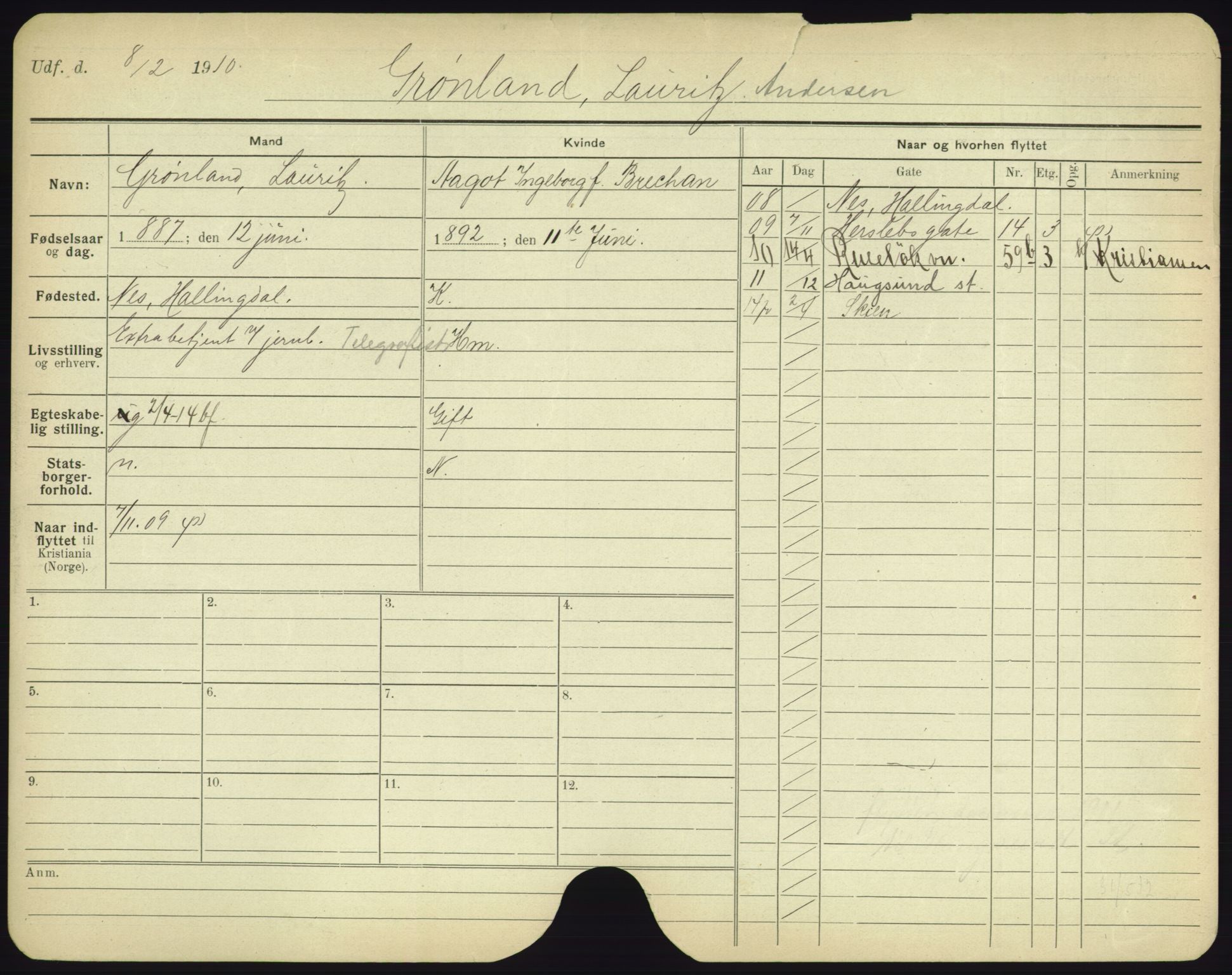 Oslo folkeregister, Registerkort, AV/SAO-A-11715/F/Fa/Fac/L0003: Menn, 1906-1914, p. 656a