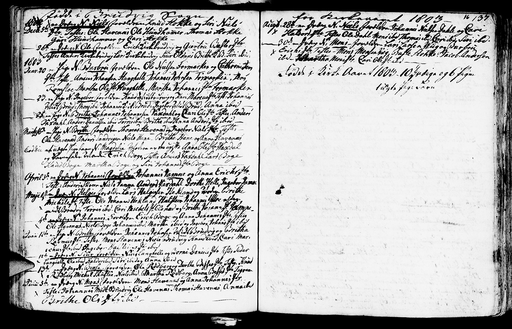 Haus sokneprestembete, AV/SAB-A-75601/H/Haa: Parish register (official) no. A 11, 1796-1816, p. 137