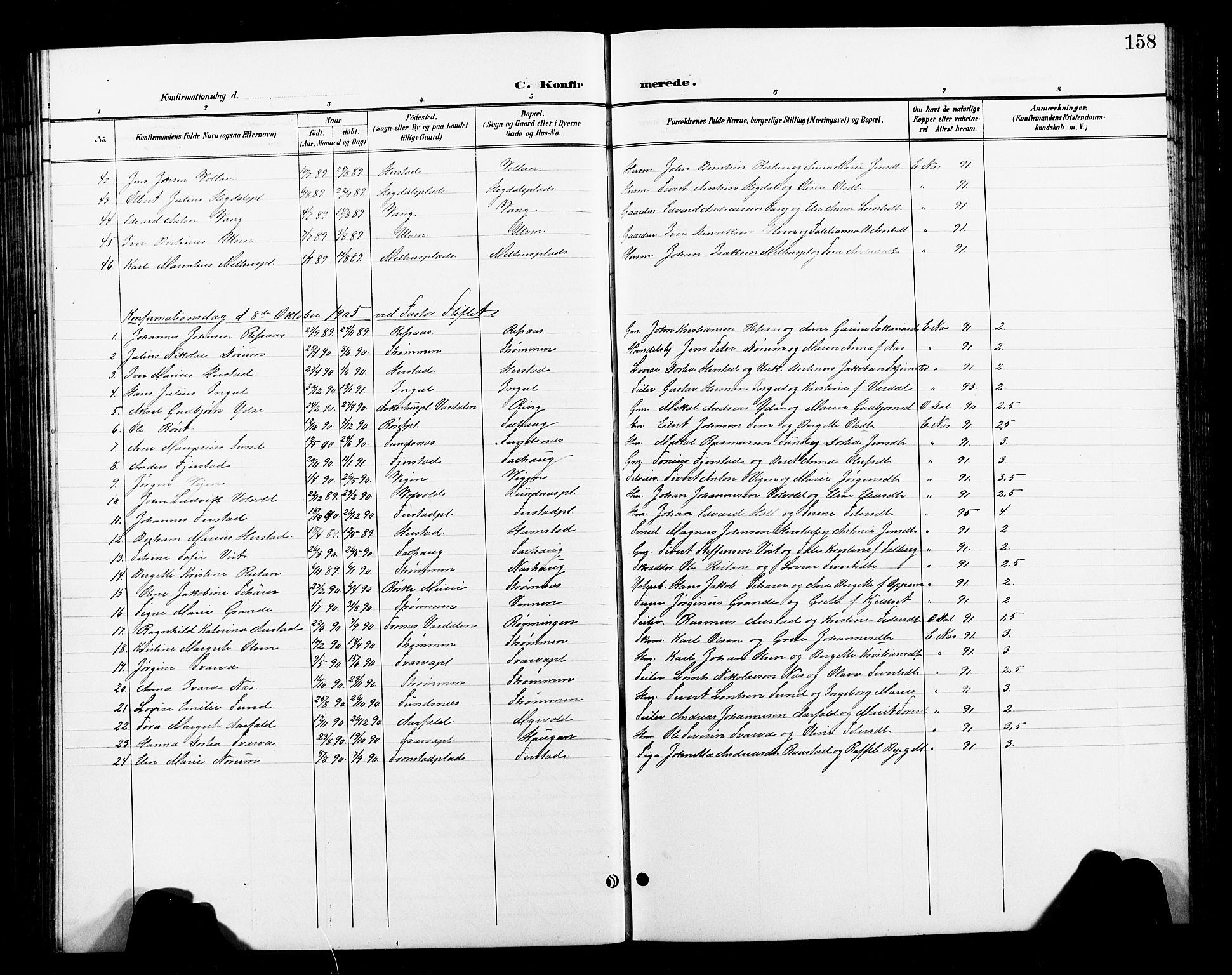 Ministerialprotokoller, klokkerbøker og fødselsregistre - Nord-Trøndelag, AV/SAT-A-1458/730/L0302: Parish register (copy) no. 730C05, 1898-1924, p. 158