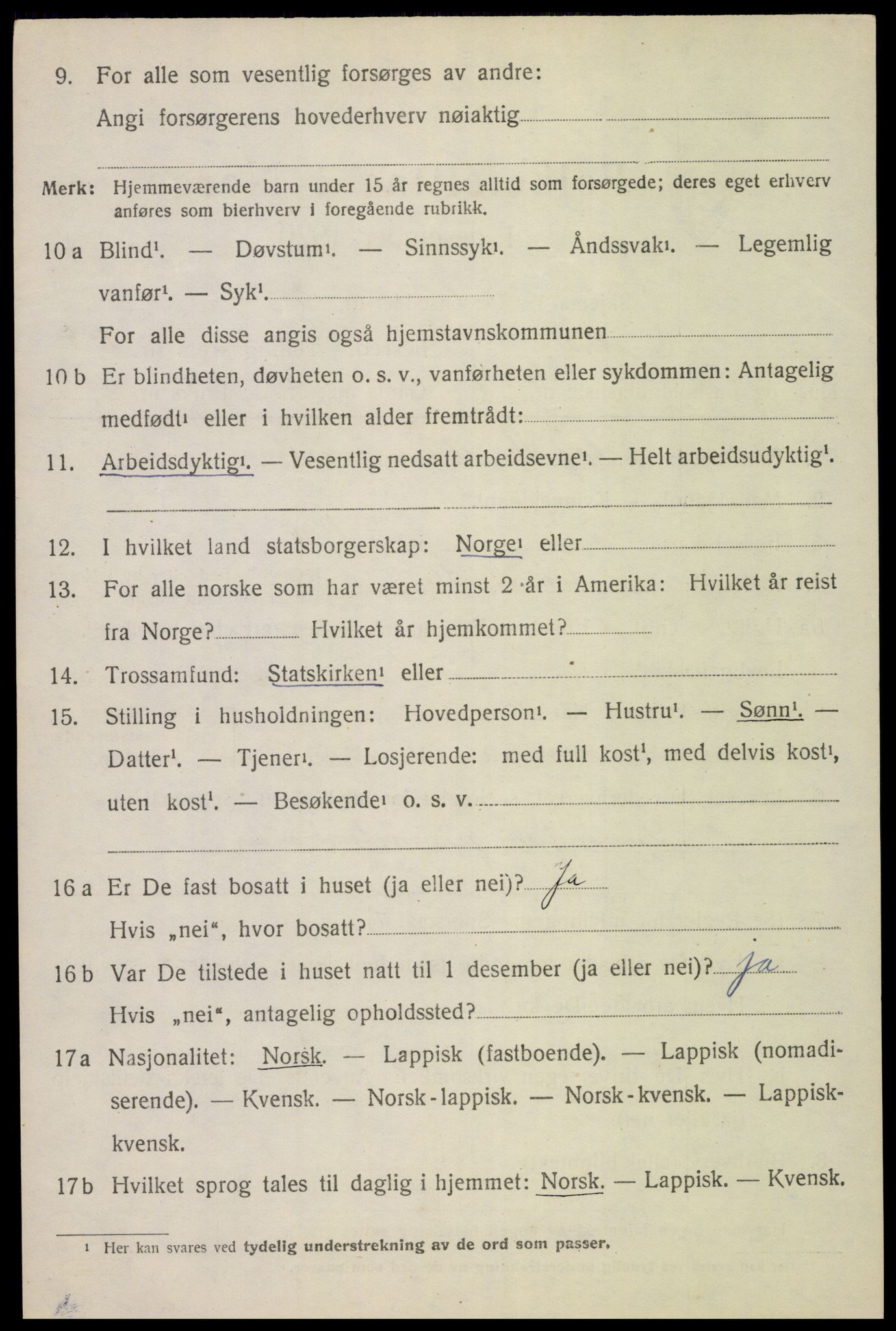 SAT, 1920 census for Bø, 1920, p. 9557