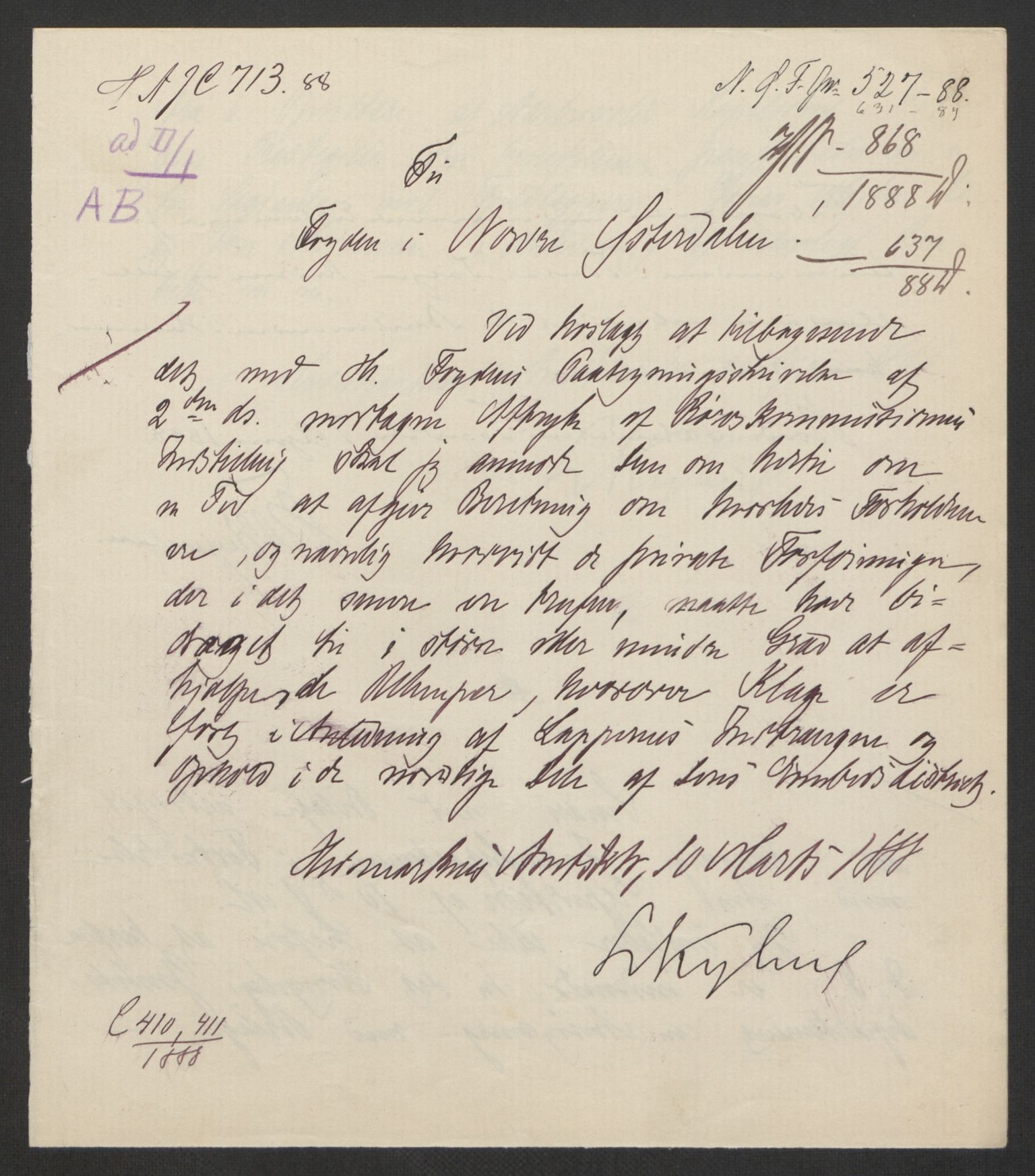 Landbruksdepartementet, Kontorer for reindrift og ferskvannsfiske, AV/RA-S-1247/2/E/Eb/L0014: Lappekommisjonen, 1885-1890, p. 321