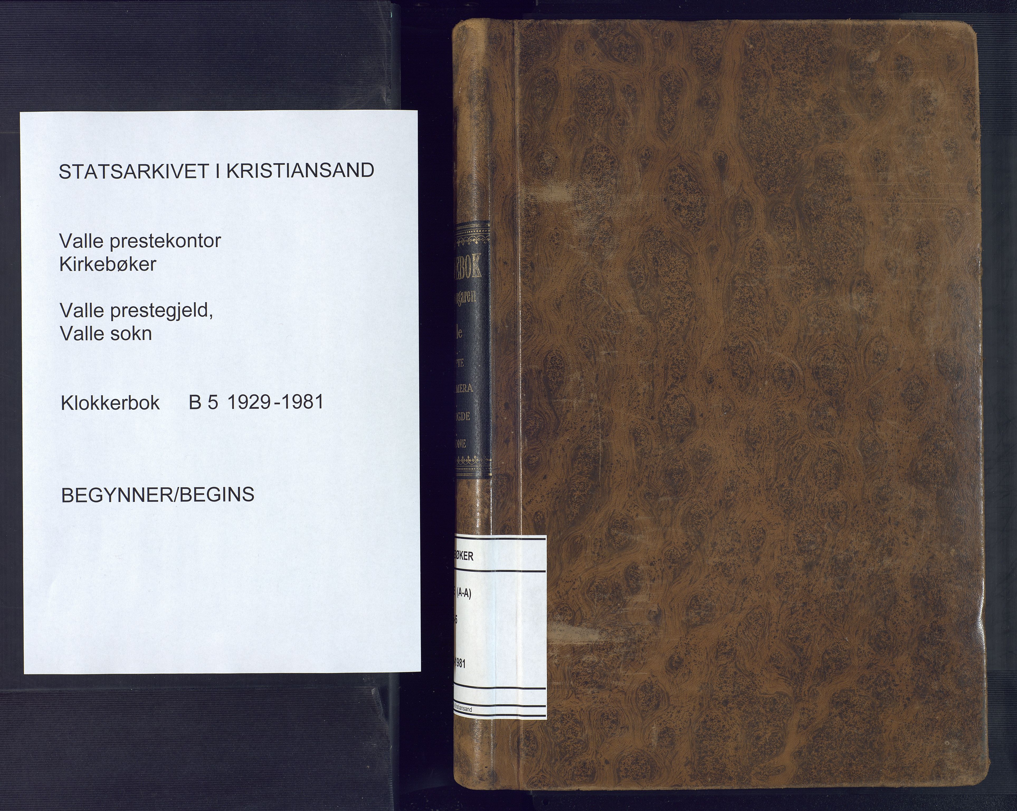 Valle sokneprestkontor, SAK/1111-0044/F/Fb/Fbc/L0005: Parish register (copy) no. B 5, 1929-1981