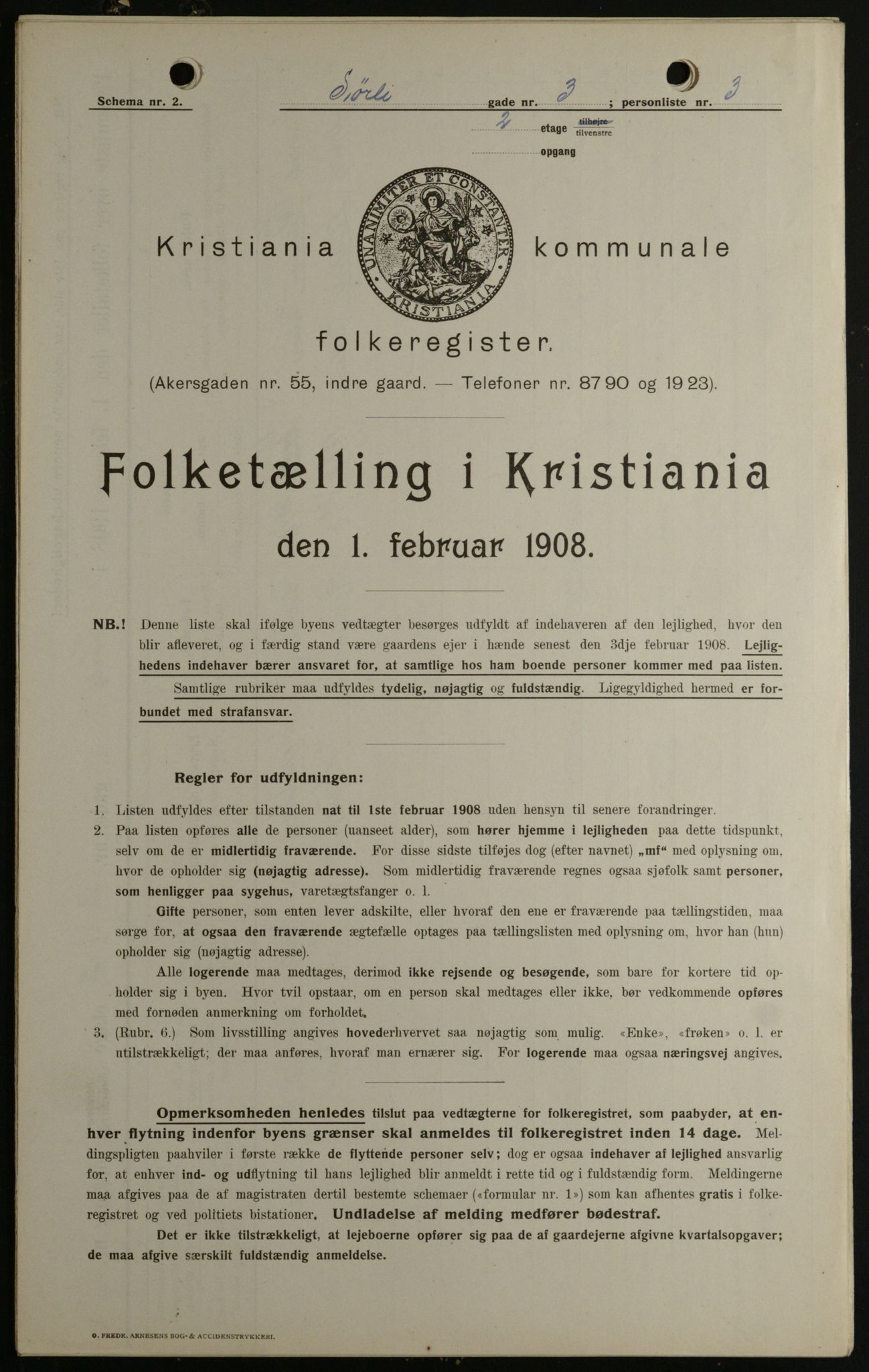 OBA, Municipal Census 1908 for Kristiania, 1908, p. 95655