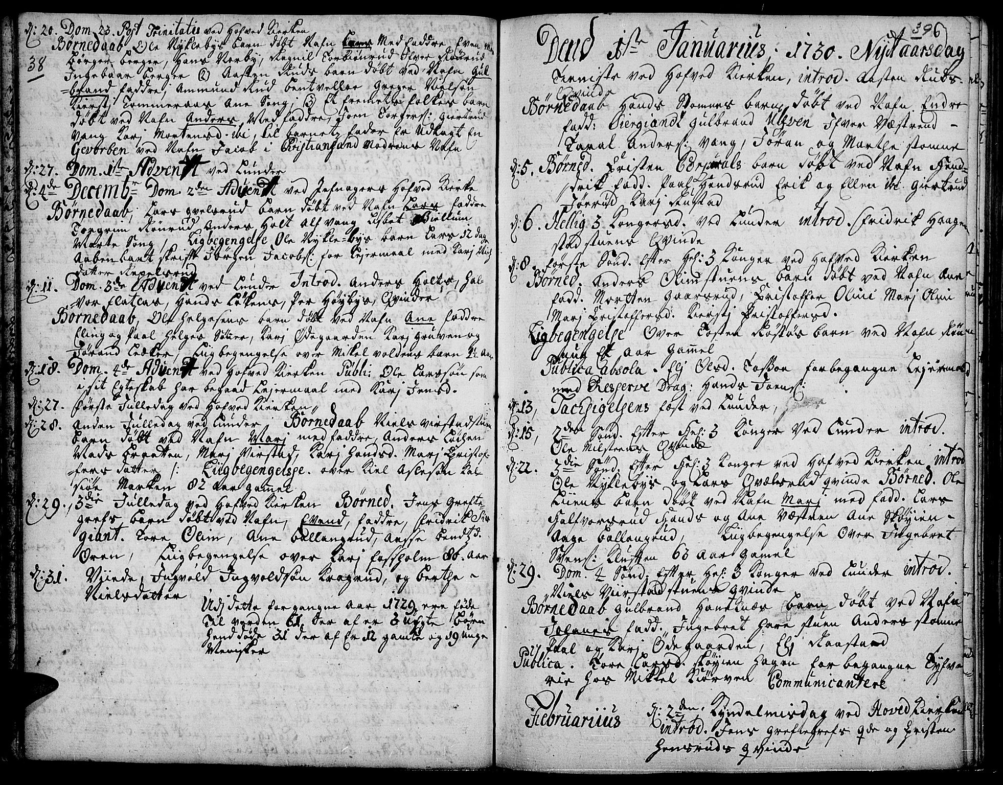 Jevnaker prestekontor, SAH/PREST-116/H/Ha/Haa/L0002: Parish register (official) no. 2, 1725-1751, p. 38-39