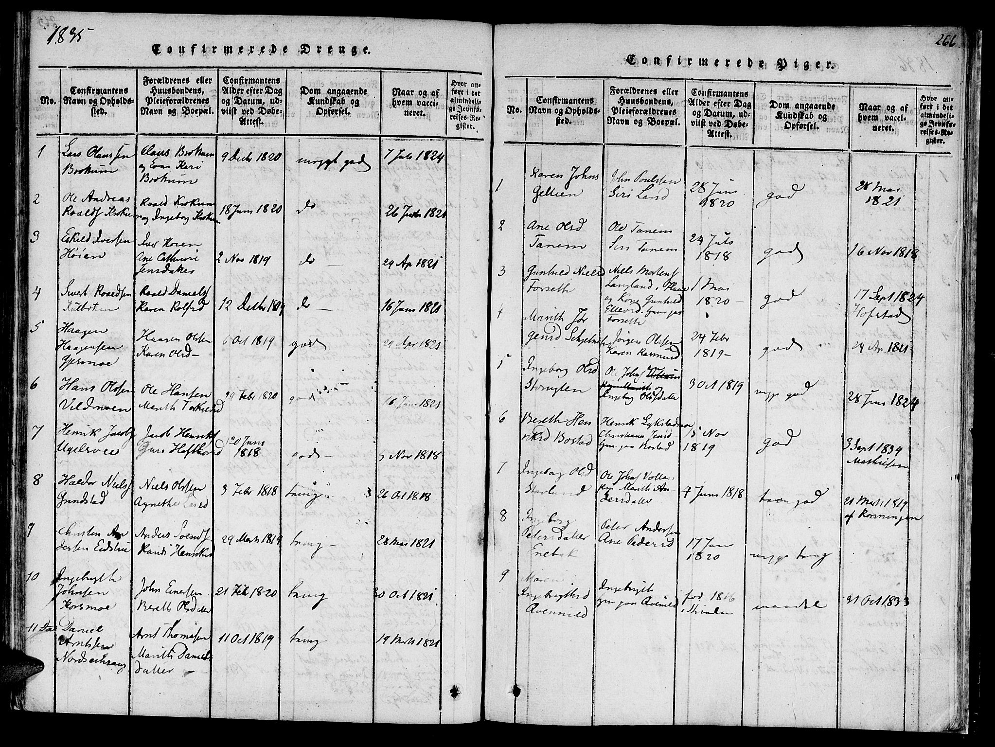 Ministerialprotokoller, klokkerbøker og fødselsregistre - Sør-Trøndelag, SAT/A-1456/618/L0439: Parish register (official) no. 618A04 /1, 1816-1843, p. 266