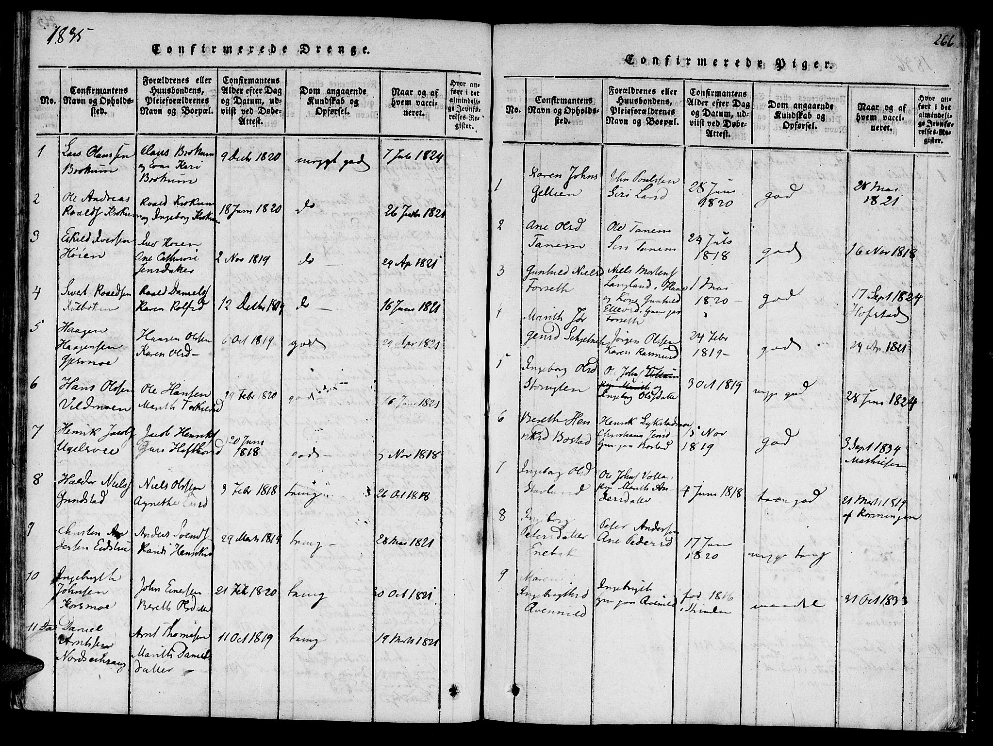 Ministerialprotokoller, klokkerbøker og fødselsregistre - Sør-Trøndelag, AV/SAT-A-1456/618/L0439: Parish register (official) no. 618A04 /1, 1816-1843, p. 266