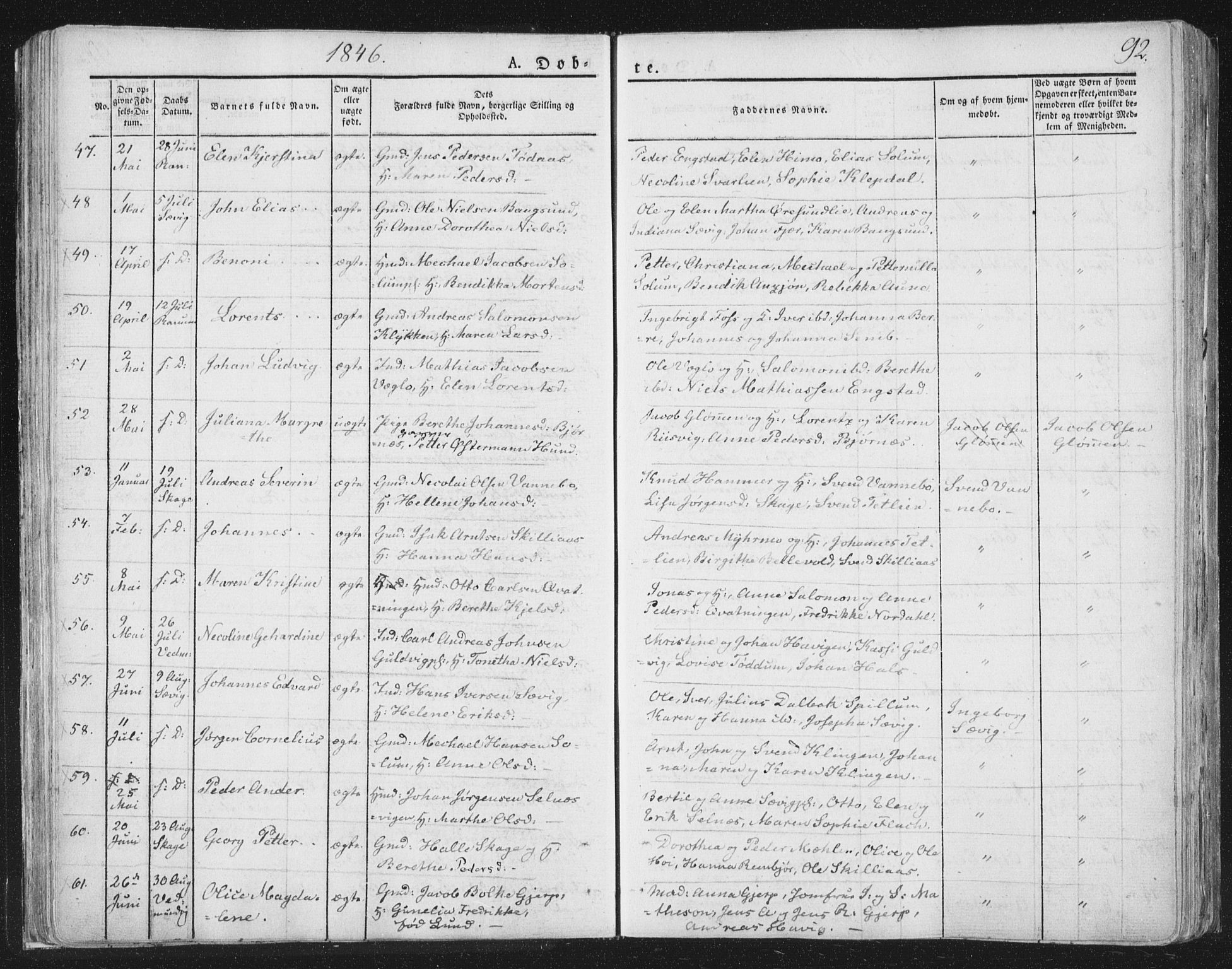 Ministerialprotokoller, klokkerbøker og fødselsregistre - Nord-Trøndelag, AV/SAT-A-1458/764/L0551: Parish register (official) no. 764A07a, 1824-1864, p. 92