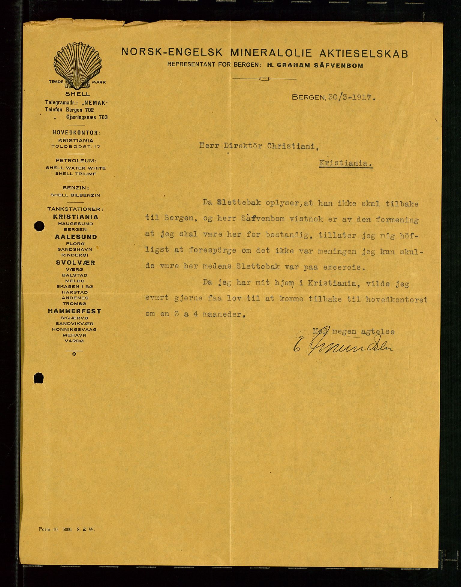 Pa 1521 - A/S Norske Shell, AV/SAST-A-101915/E/Ea/Eaa/L0001: Sjefskorrespondanse, 1917, p. 5