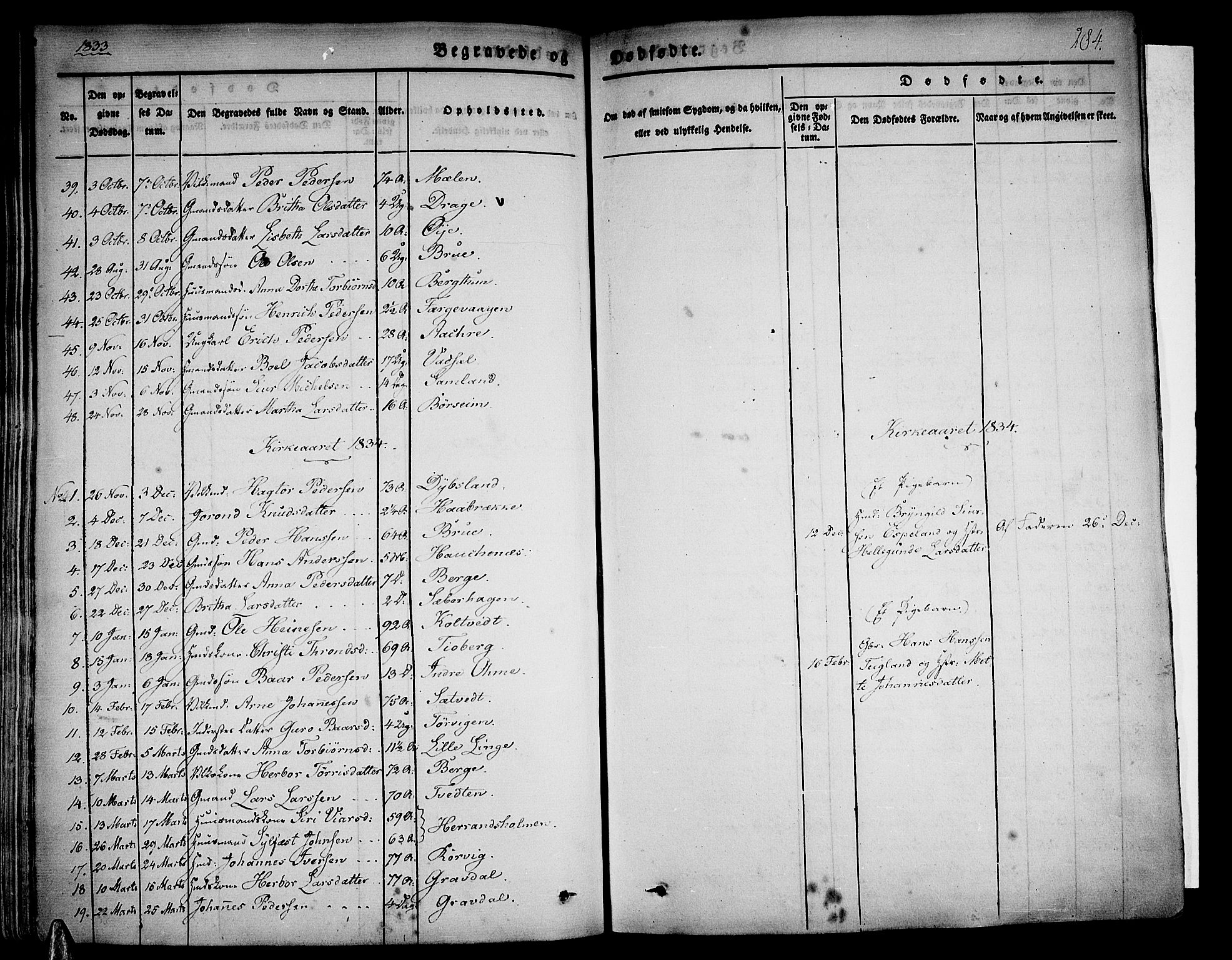 Strandebarm sokneprestembete, AV/SAB-A-78401/H/Haa: Parish register (official) no. A 6, 1826-1843, p. 284