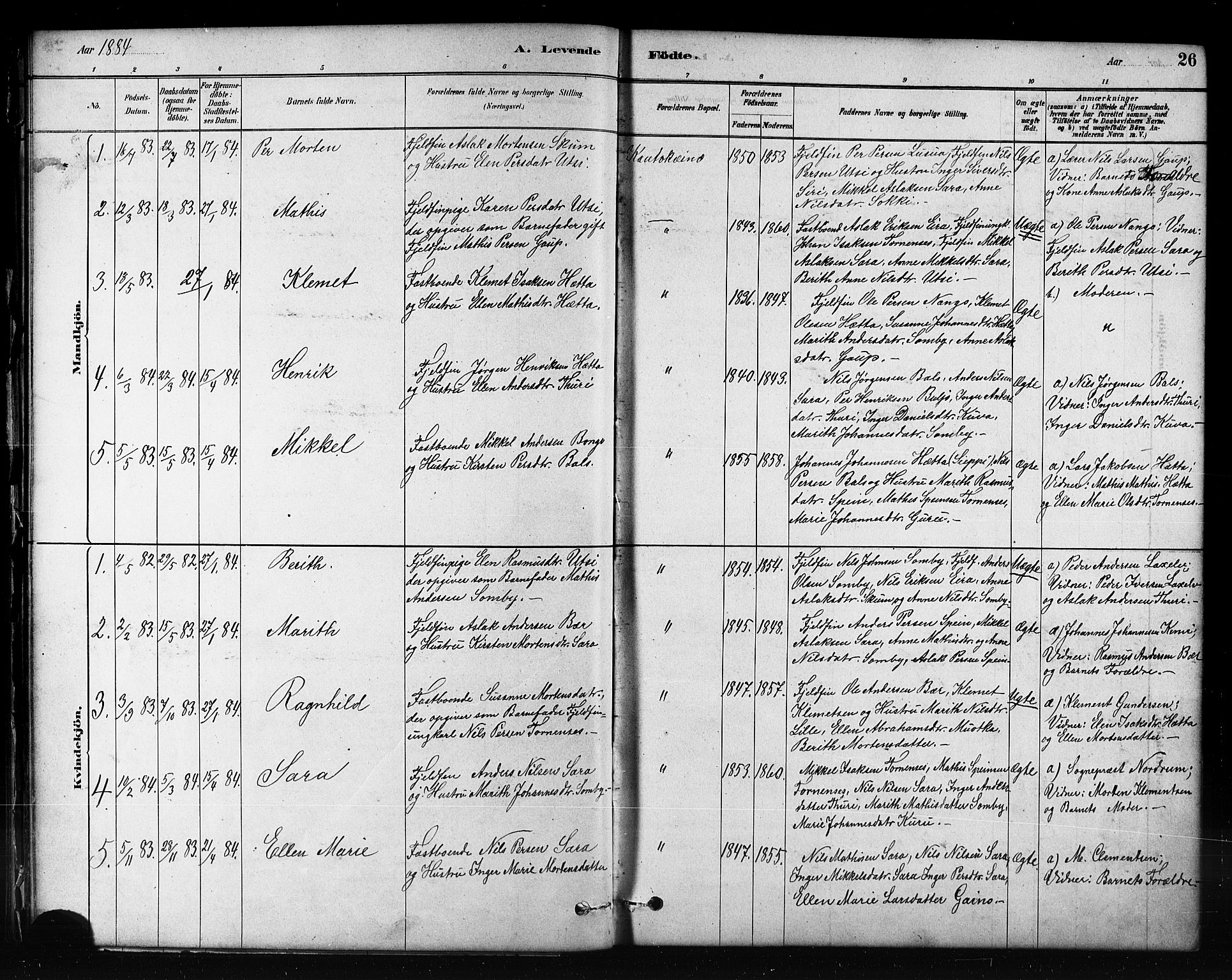 Kautokeino sokneprestembete, SATØ/S-1340/H/Hb/L0002.klokk: Parish register (copy) no. 2, 1877-1896, p. 26
