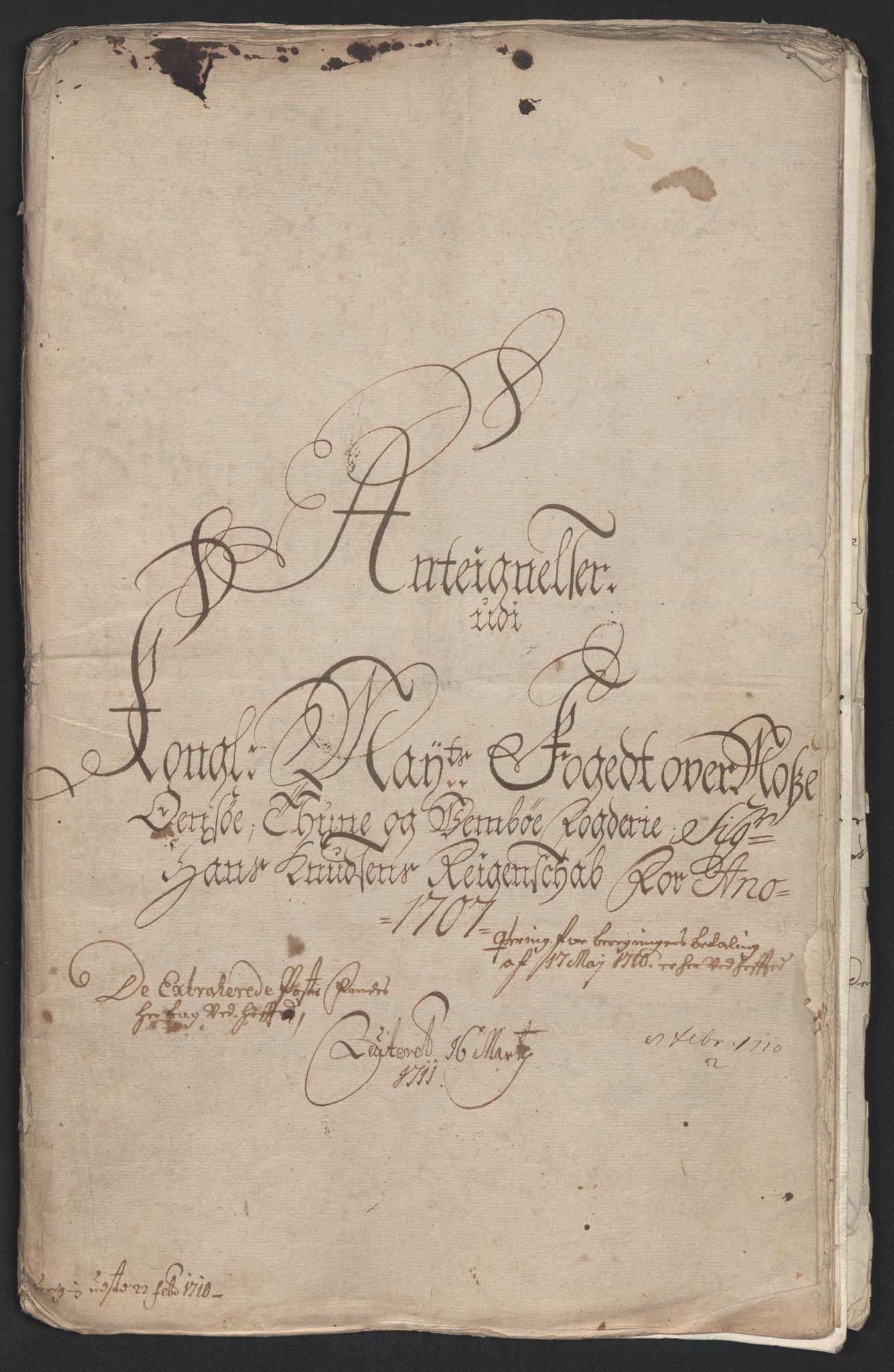 Rentekammeret inntil 1814, Reviderte regnskaper, Fogderegnskap, RA/EA-4092/R04/L0134: Fogderegnskap Moss, Onsøy, Tune, Veme og Åbygge, 1707-1708, p. 191