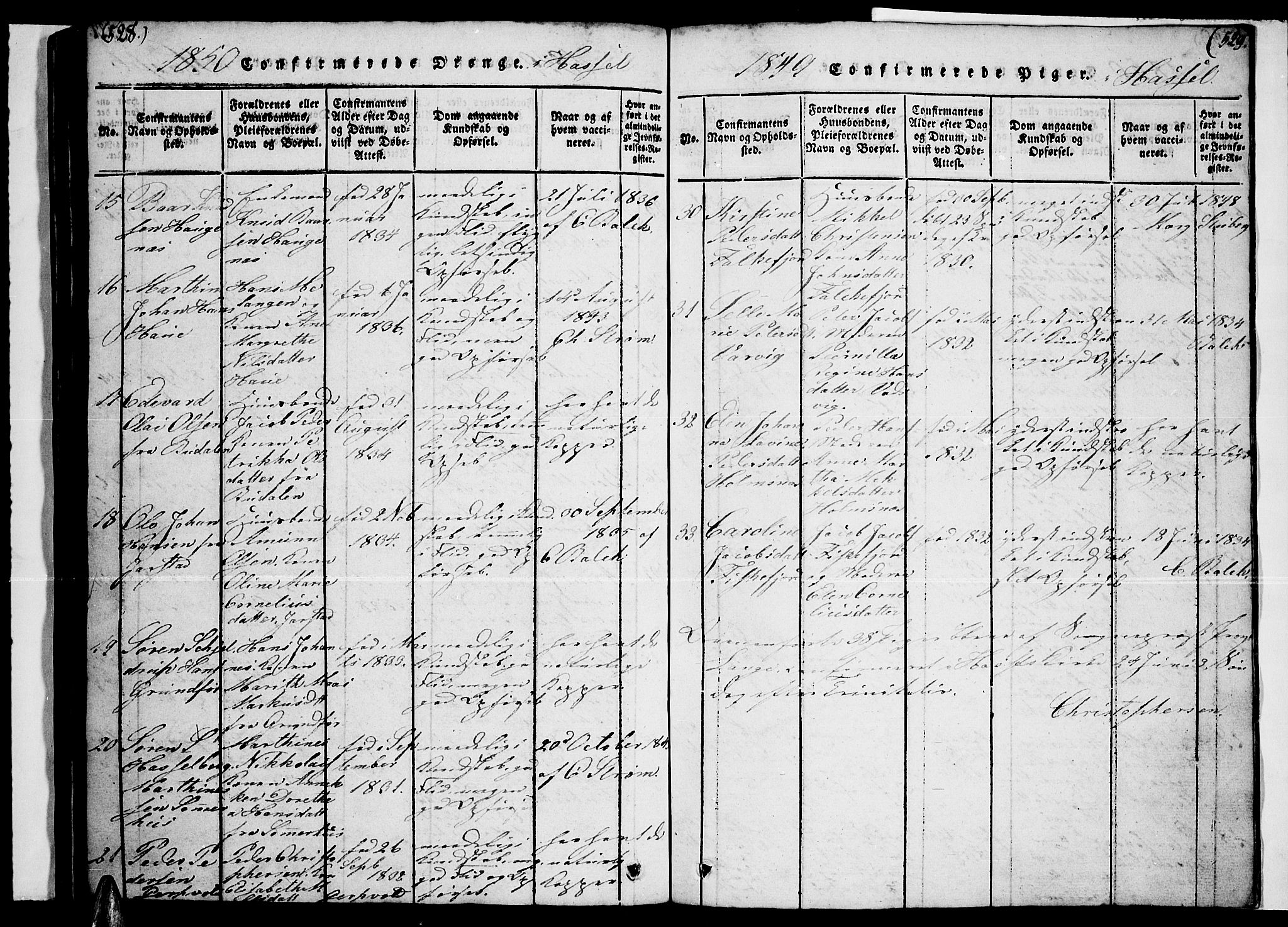 Ministerialprotokoller, klokkerbøker og fødselsregistre - Nordland, AV/SAT-A-1459/888/L1263: Parish register (copy) no. 888C02 /1, 1820-1850, p. 528-529