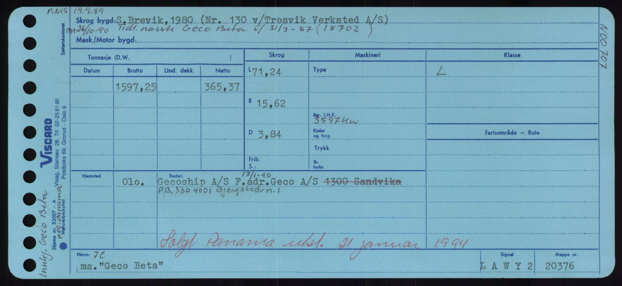 Sjøfartsdirektoratet med forløpere, Skipsmålingen, RA/S-1627/H/Hd/L0012: Fartøy, G-Glø, p. 135