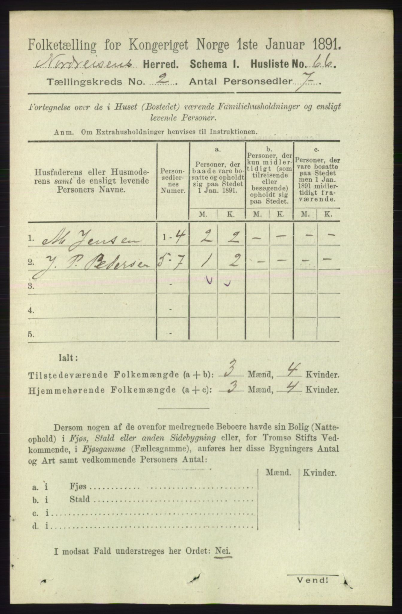 RA, 1891 census for 1942 Nordreisa, 1891, p. 767