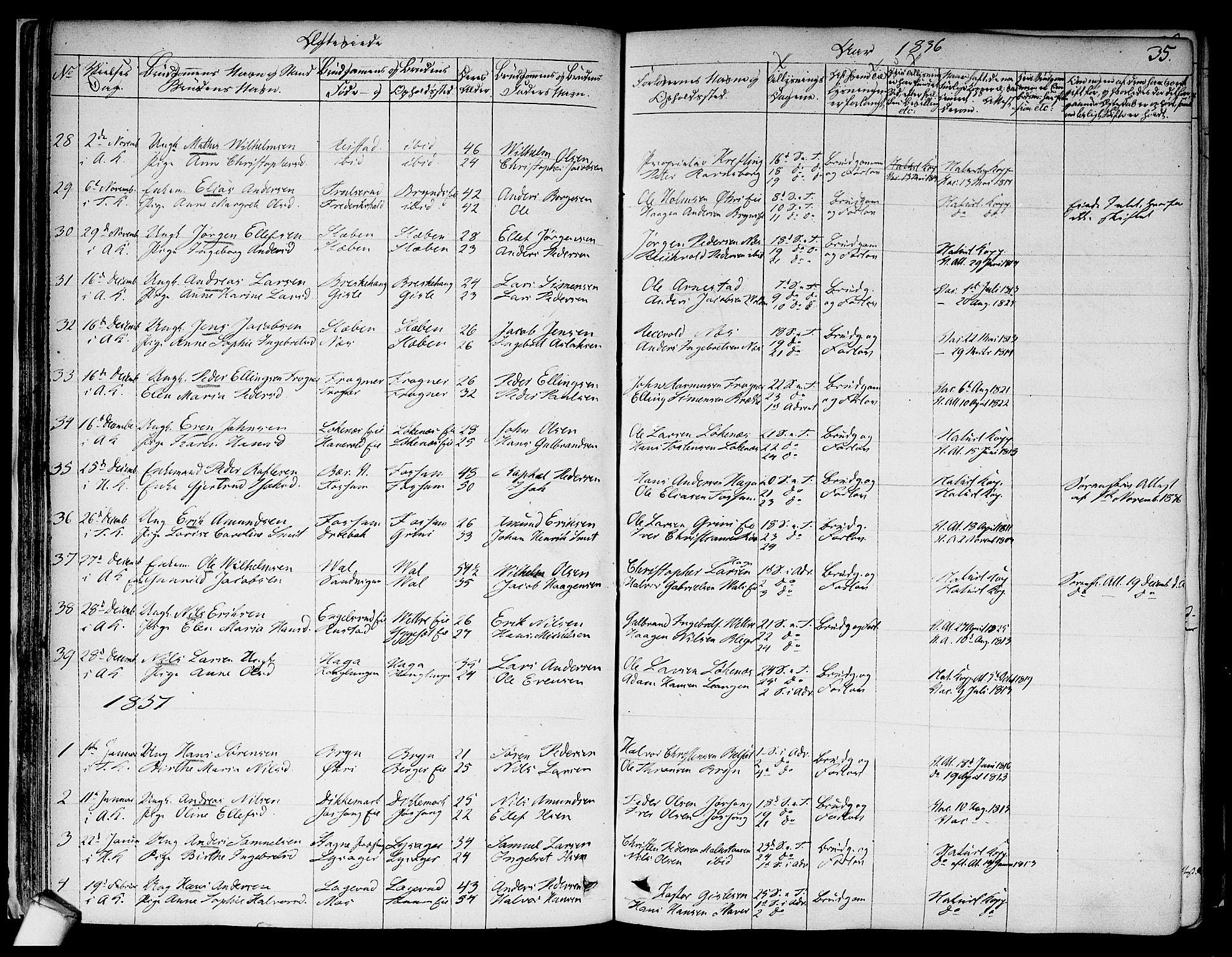 Asker prestekontor Kirkebøker, AV/SAO-A-10256a/F/Fa/L0010: Parish register (official) no. I 10, 1825-1878, p. 35