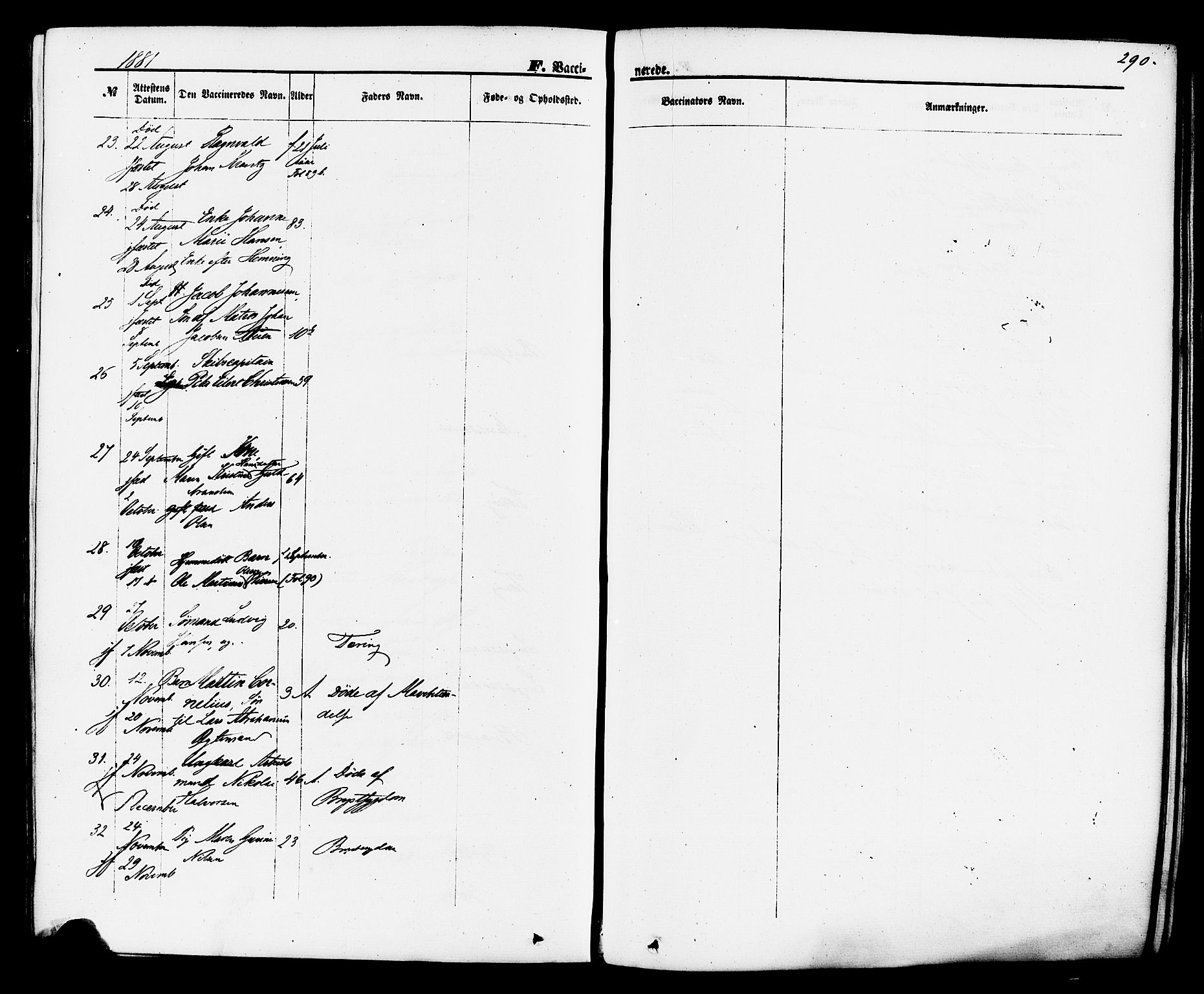 Brevik kirkebøker, AV/SAKO-A-255/F/Fa/L0006: Parish register (official) no. 6, 1866-1881, p. 290