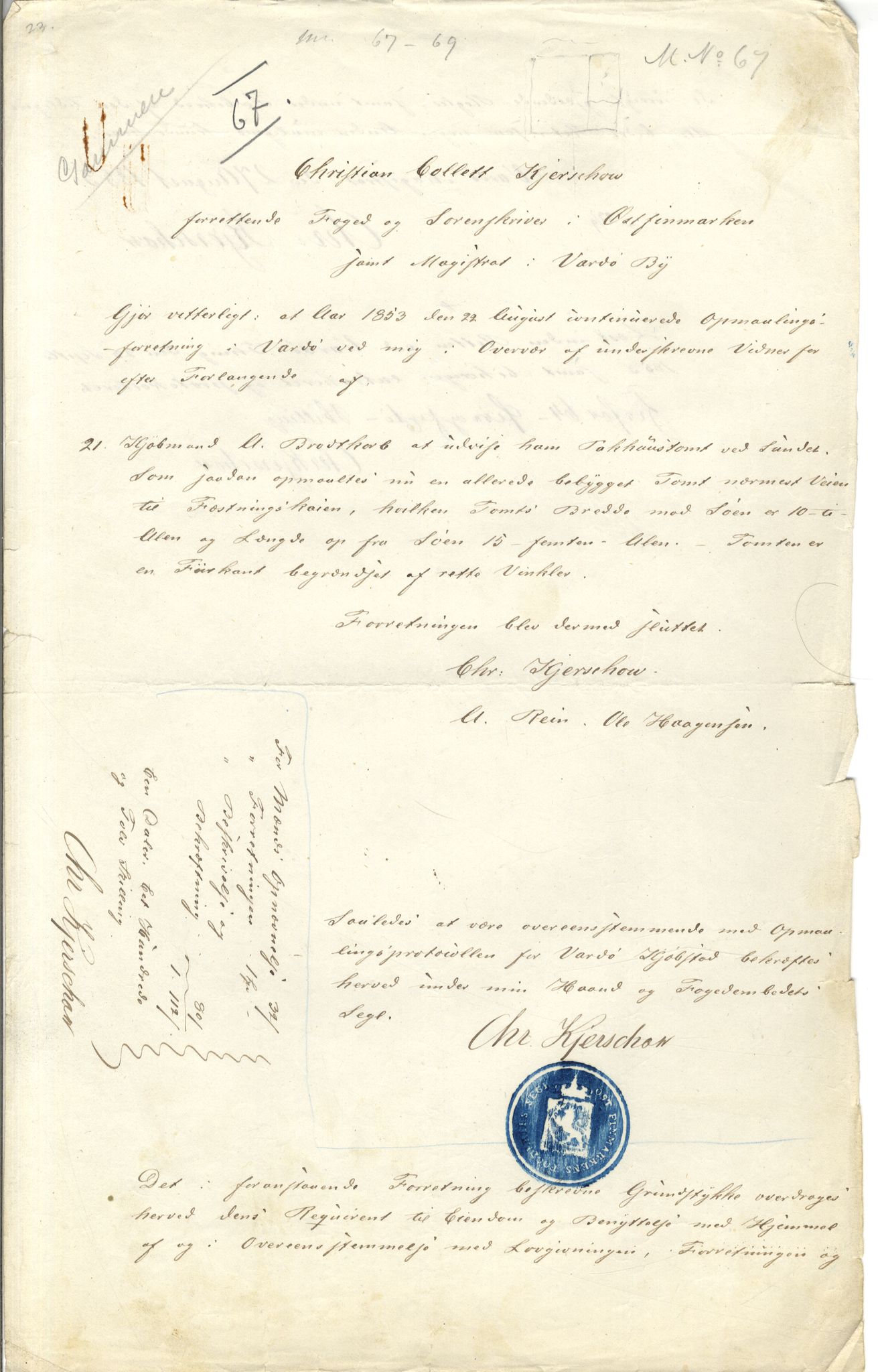 Brodtkorb handel A/S, VAMU/A-0001/Q/Qb/L0001: Skjøter og grunnbrev i Vardø by, 1822-1943, p. 297