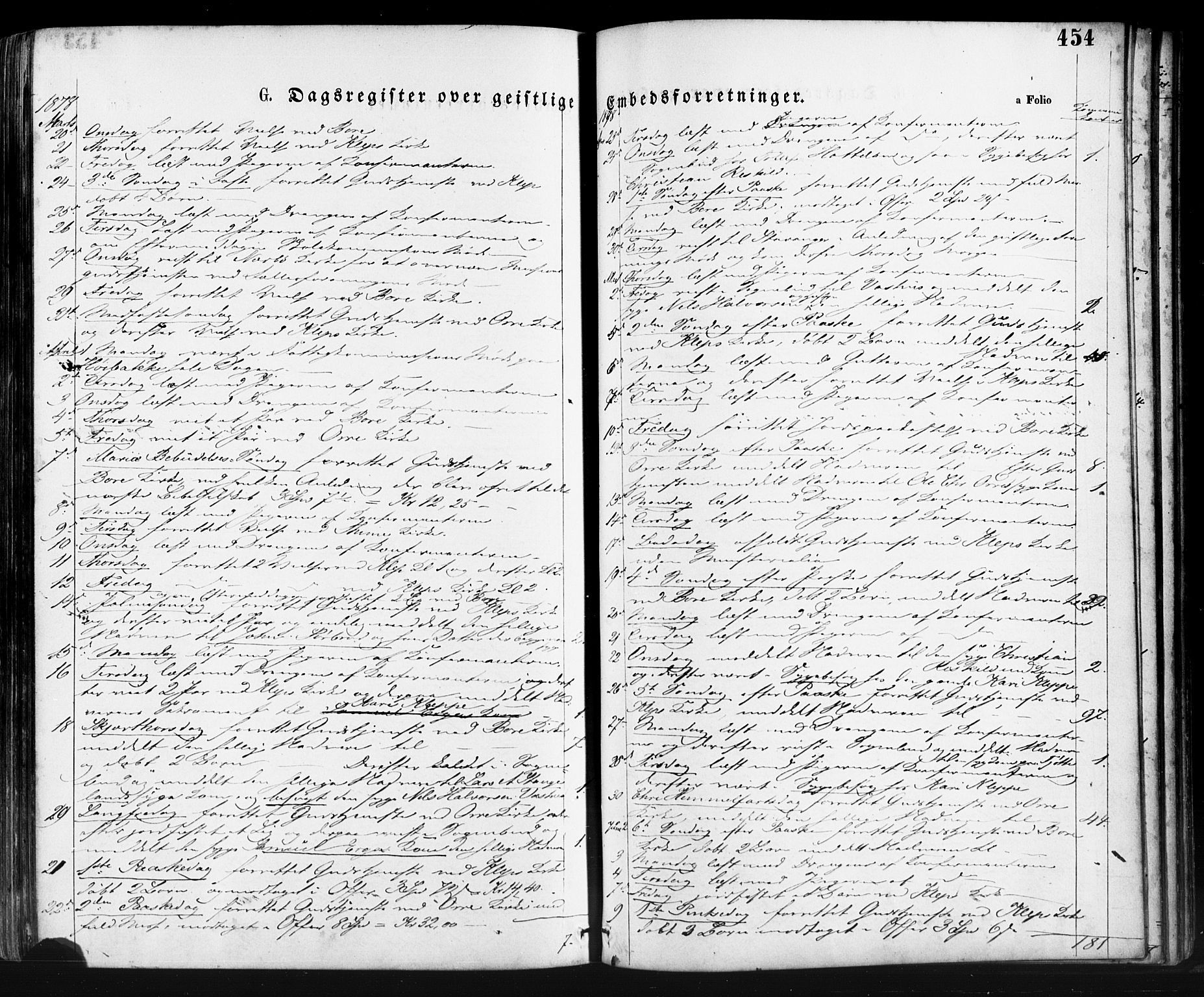 Klepp sokneprestkontor, AV/SAST-A-101803/001/3/30BA/L0006: Parish register (official) no. A 6, 1871-1885, p. 454