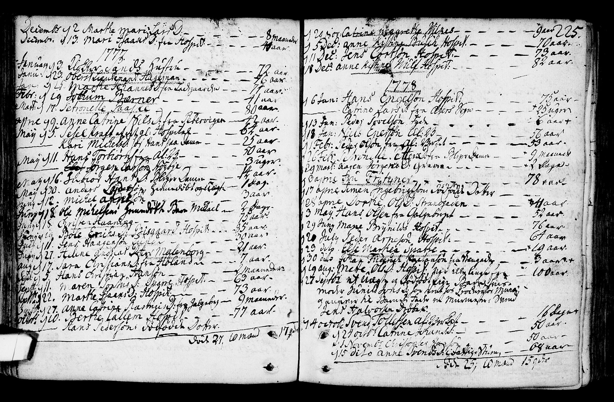 Gamlebyen prestekontor Kirkebøker, SAO/A-10884/F/Fa/L0001: Parish register (official) no. 1, 1734-1818, p. 225