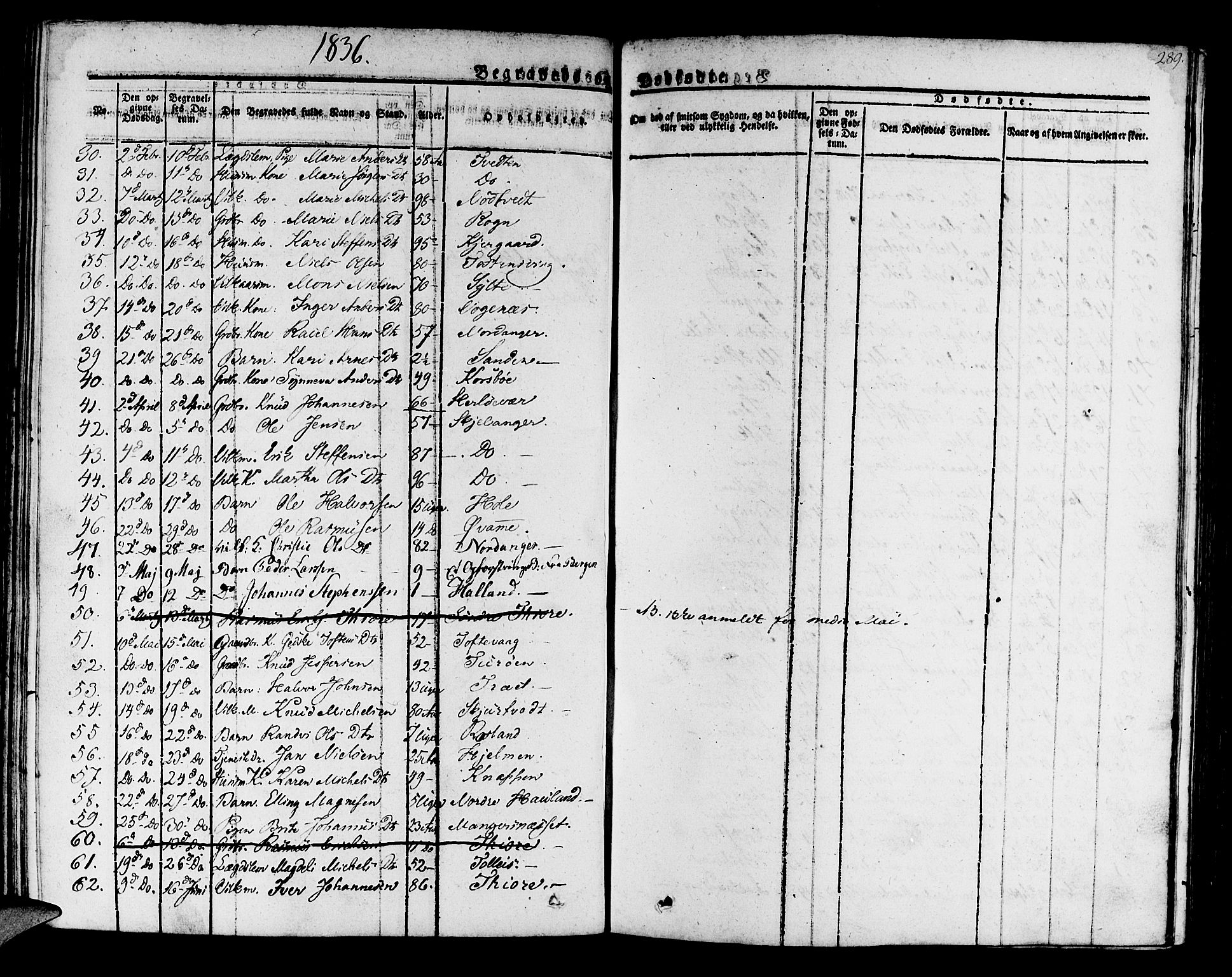 Manger sokneprestembete, AV/SAB-A-76801/H/Haa: Parish register (official) no. A 4, 1824-1838, p. 289