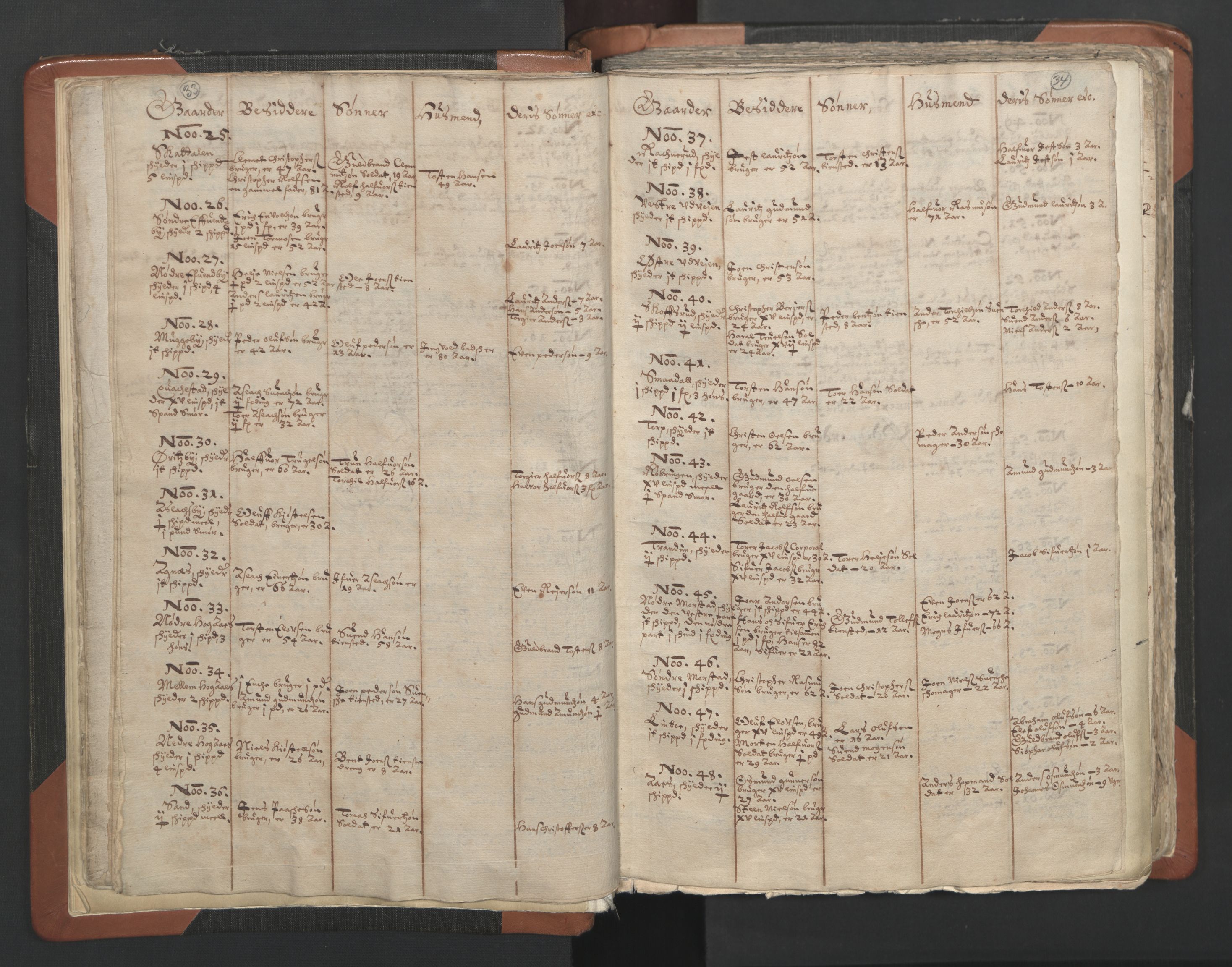RA, Vicar's Census 1664-1666, no. 2: Øvre Borgesyssel deanery, 1664-1666, p. 33-34