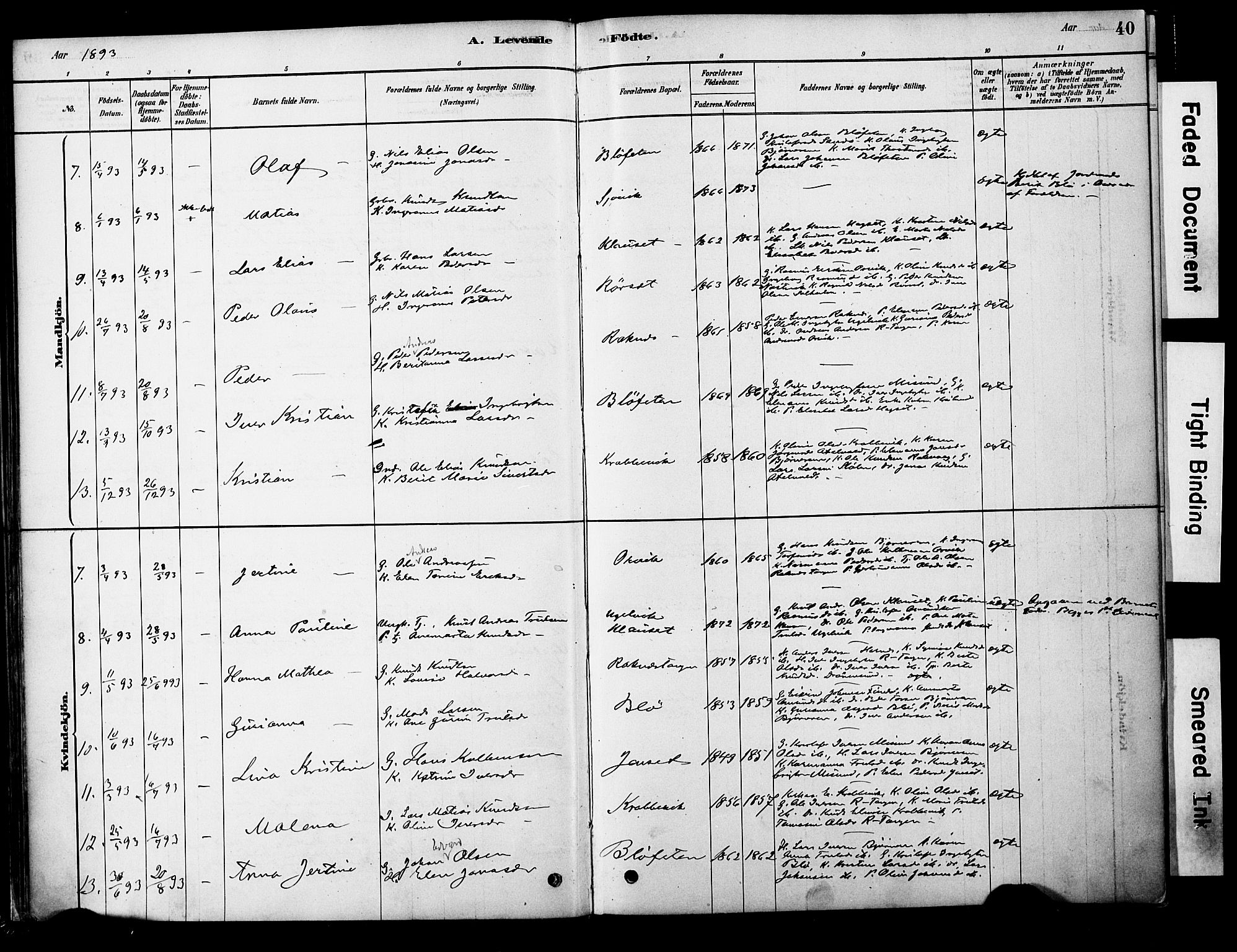 Ministerialprotokoller, klokkerbøker og fødselsregistre - Møre og Romsdal, AV/SAT-A-1454/563/L0736: Parish register (official) no. 563A01, 1878-1903, p. 40