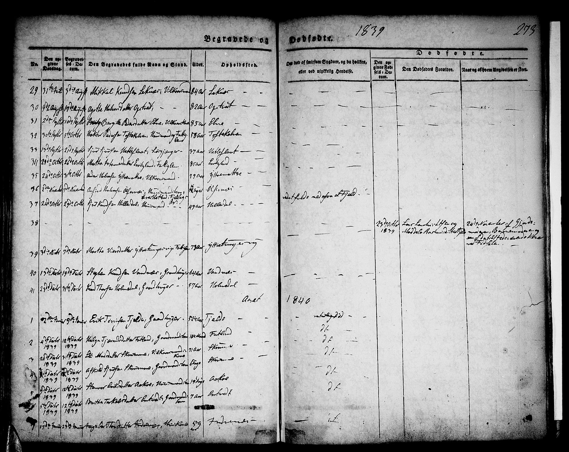 Skånevik sokneprestembete, AV/SAB-A-77801/H/Haa: Parish register (official) no. A 4, 1828-1848, p. 273